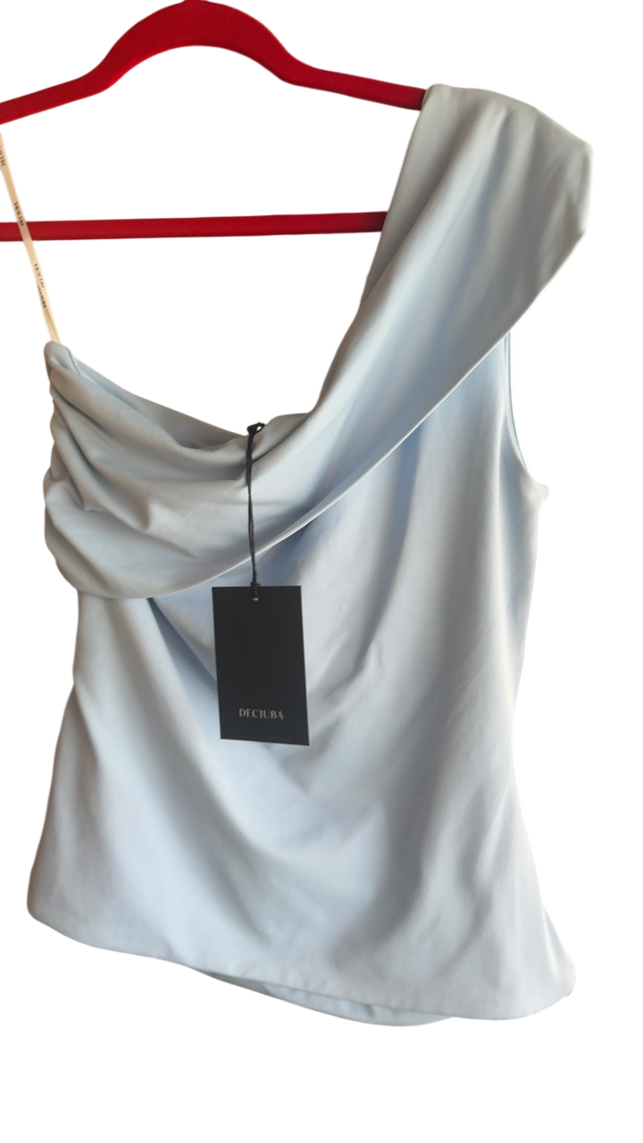 Decjuba Ivy one shoulder top light blue- S