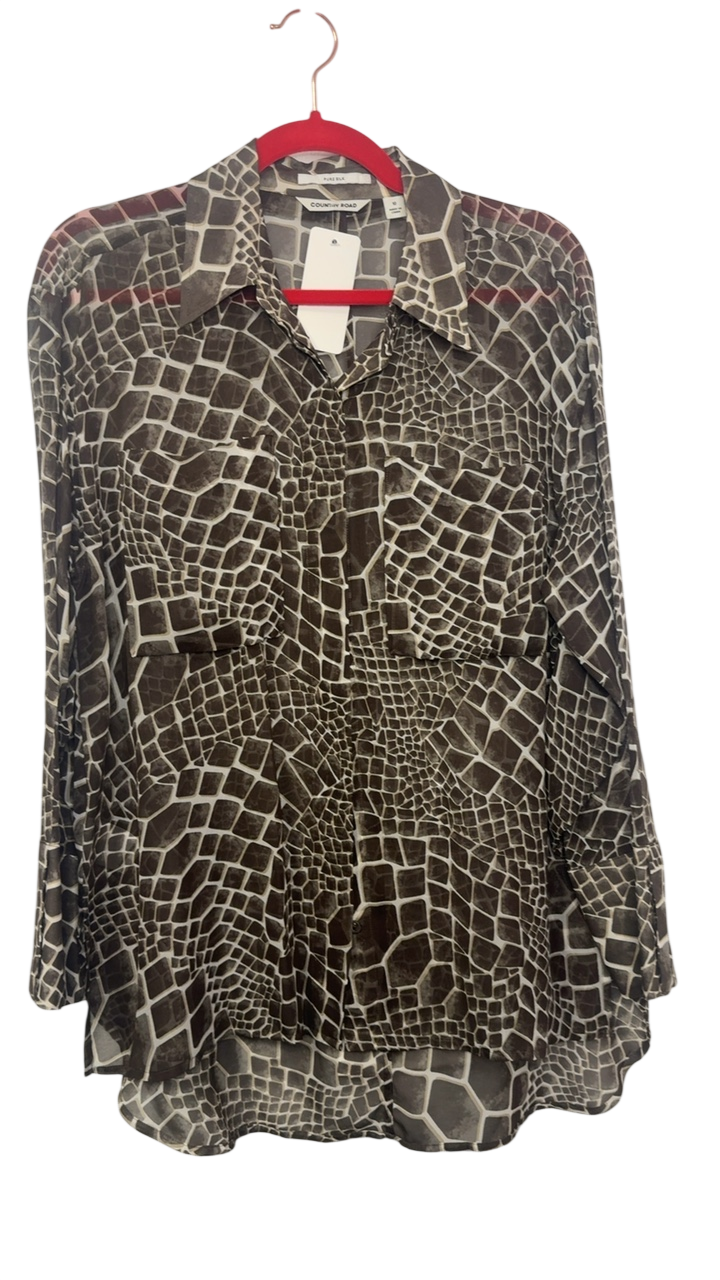 Country Road silk shirt animal print