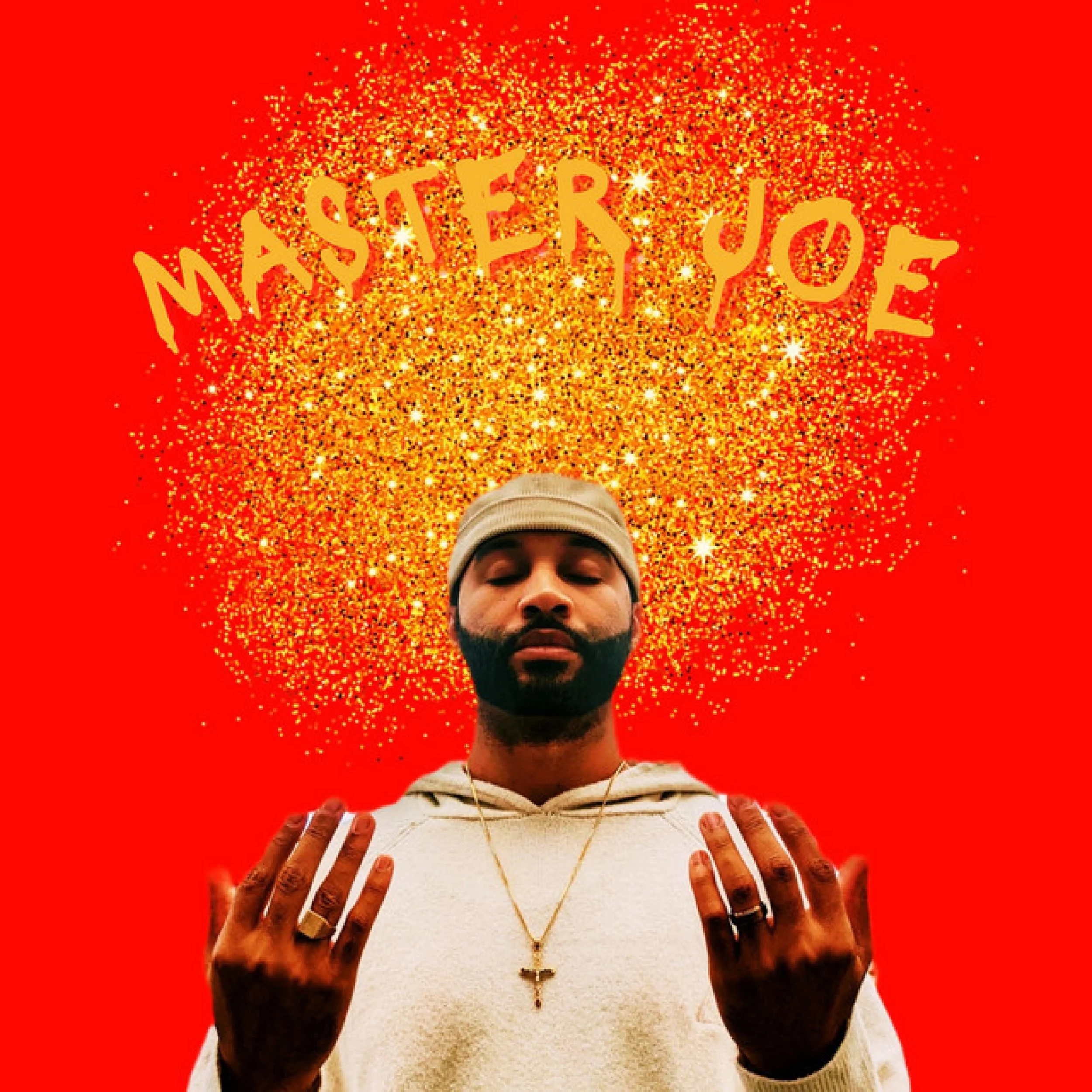 Master Joe album cover featuring artist portrait on red background