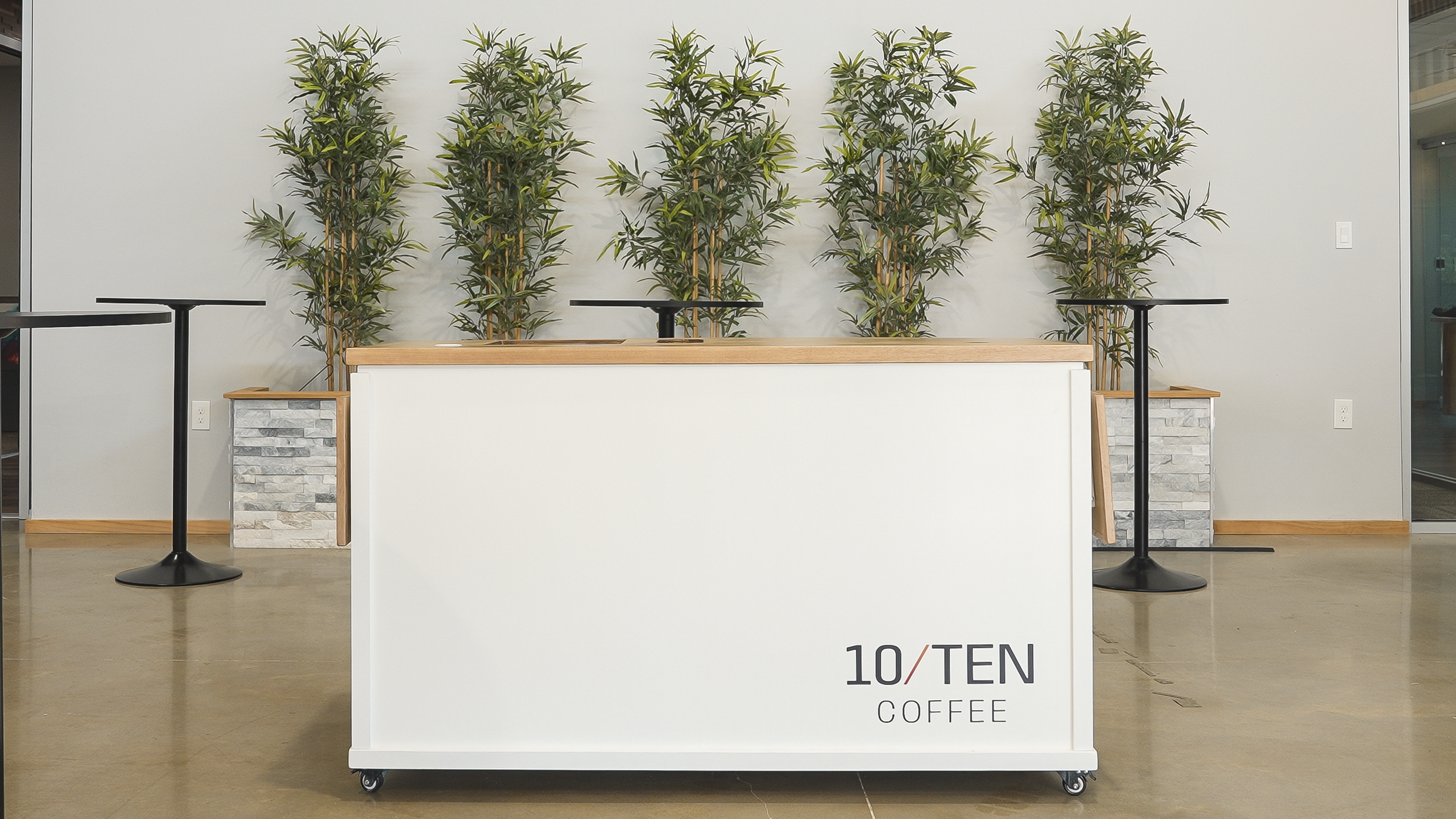 10TEN Coffee Cart setup at a Houston event