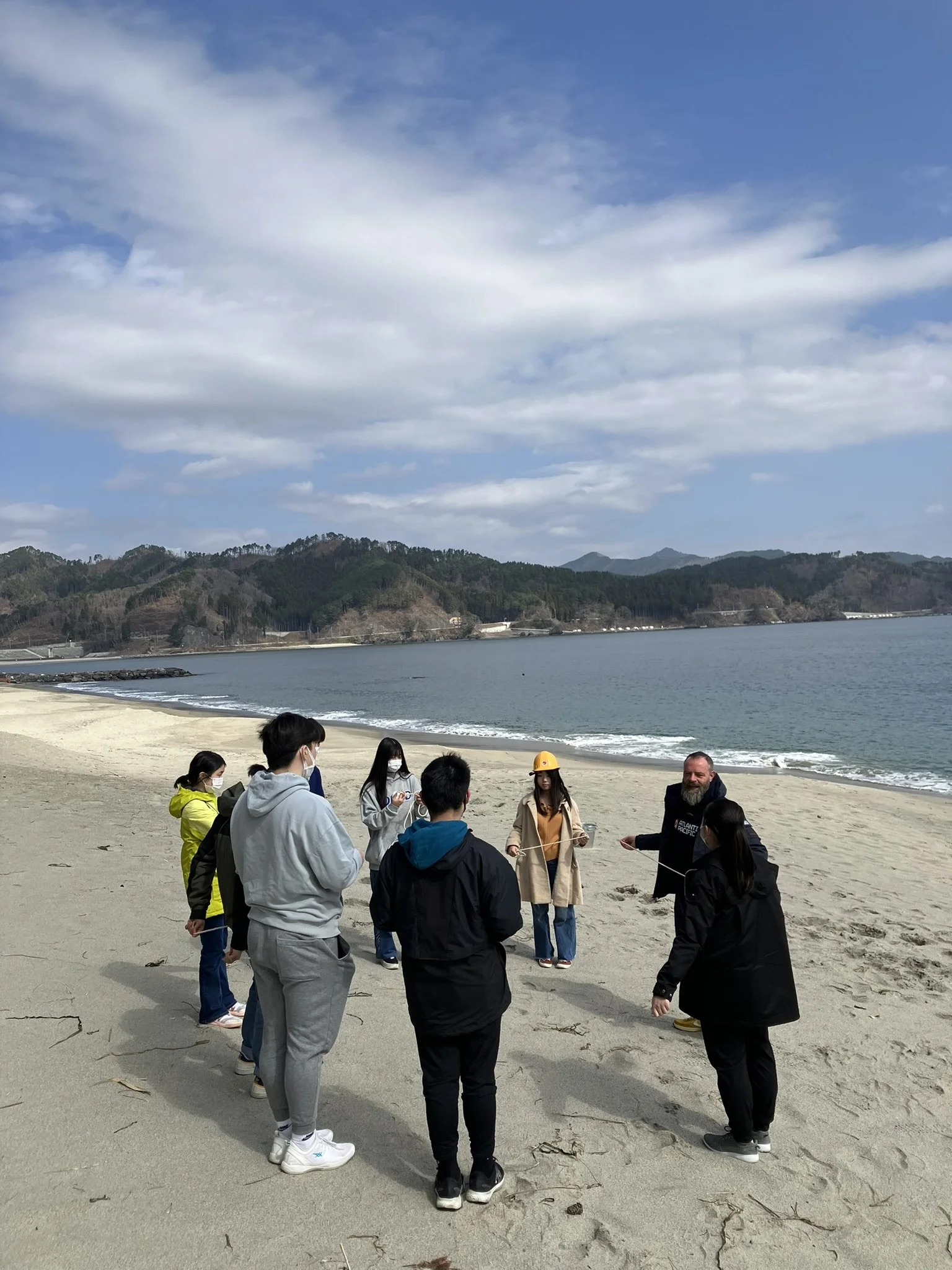 Summer camp workshop on the beach
