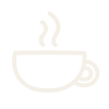 A steaming coffee cup