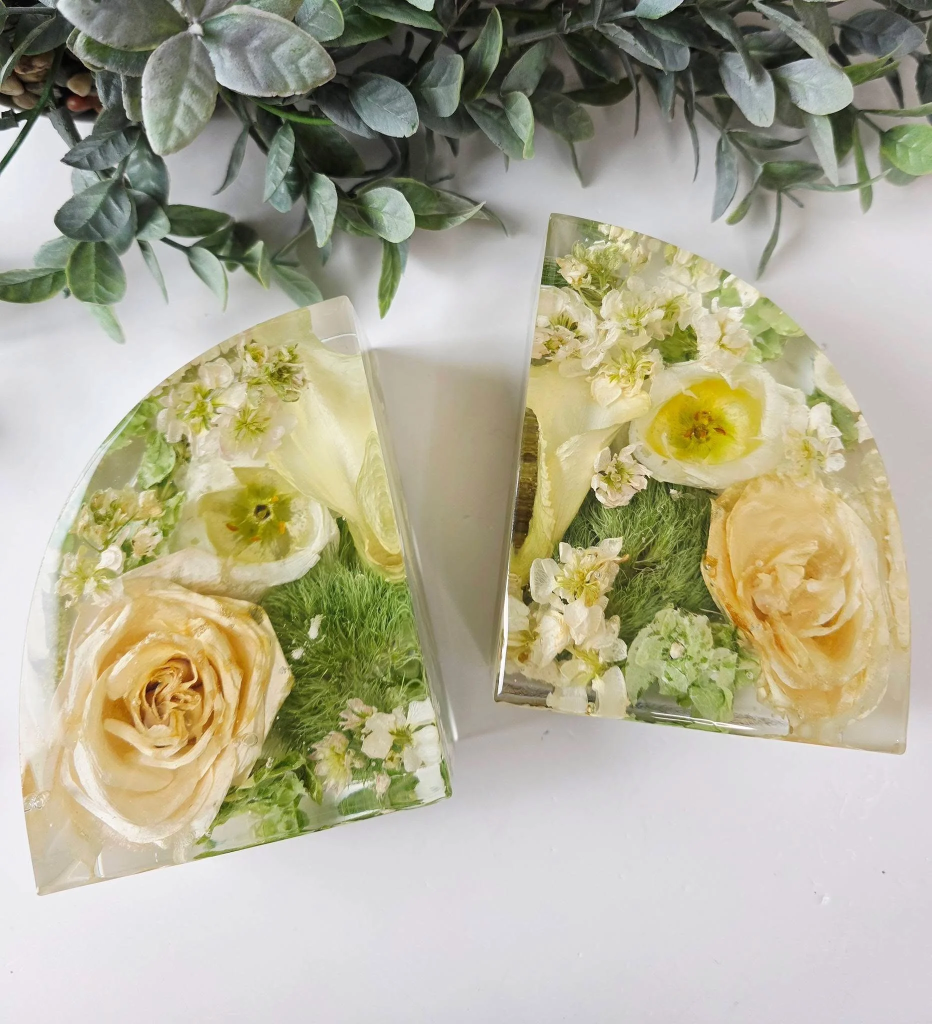Floral Elegance Resin Bookends