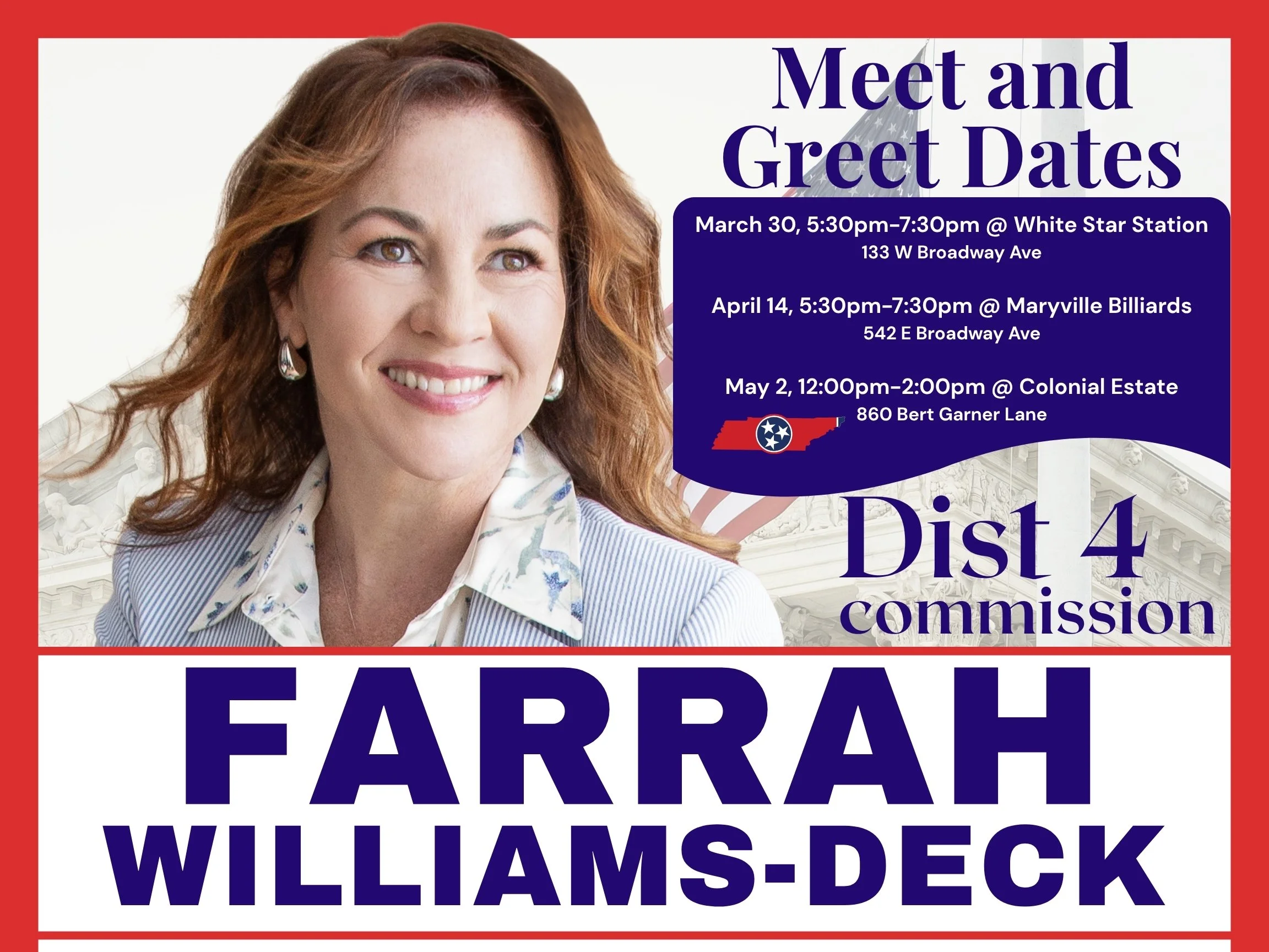 Casual Meet with Farrah Williams-Deck of District 4 Commission Candidate, SeatA