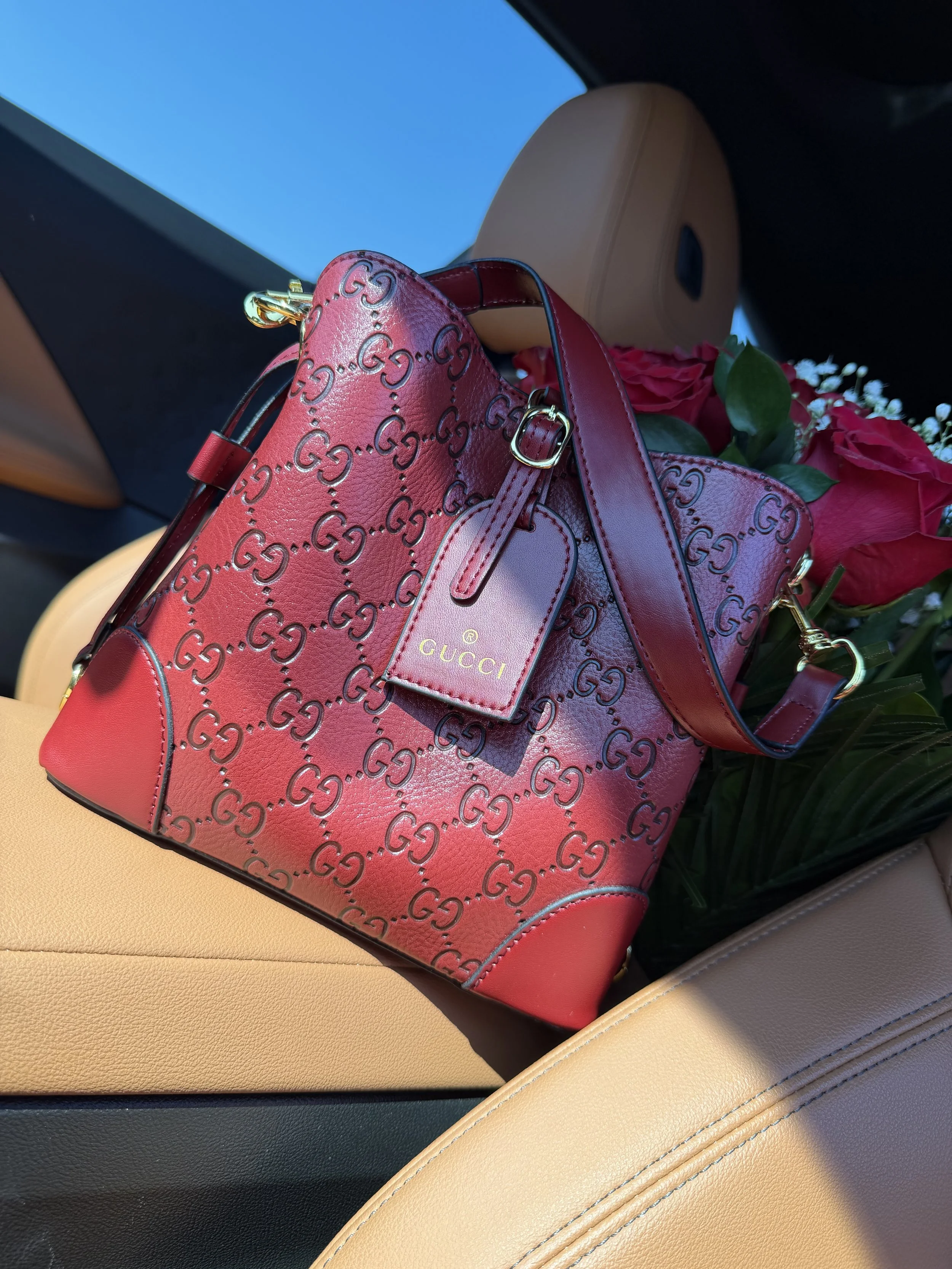 GG Red Bucket Bag