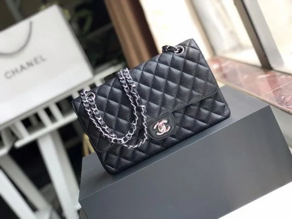 CL Black Classic Caviar Flap Bag