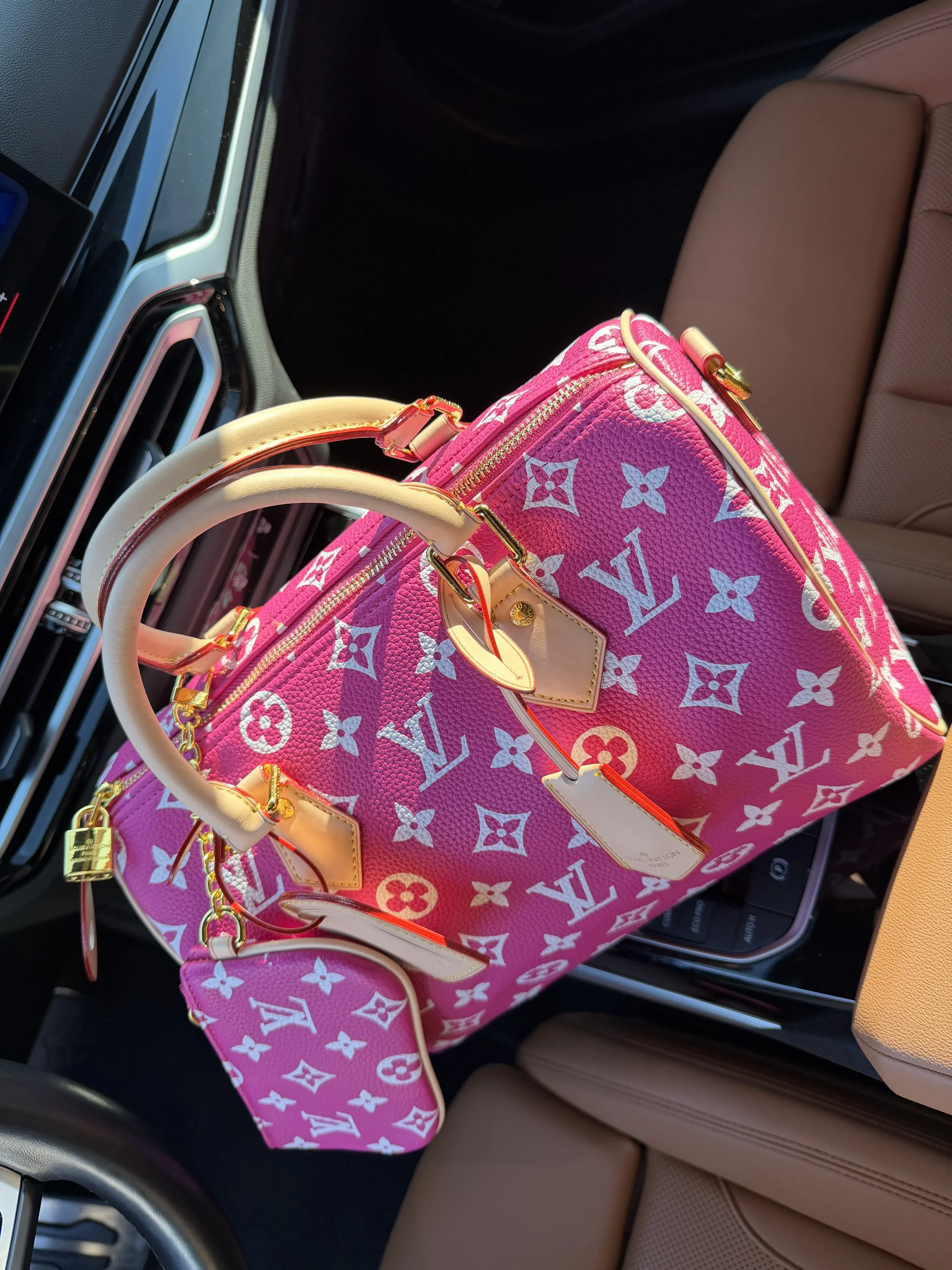 Pink Speedy P9 Monogram