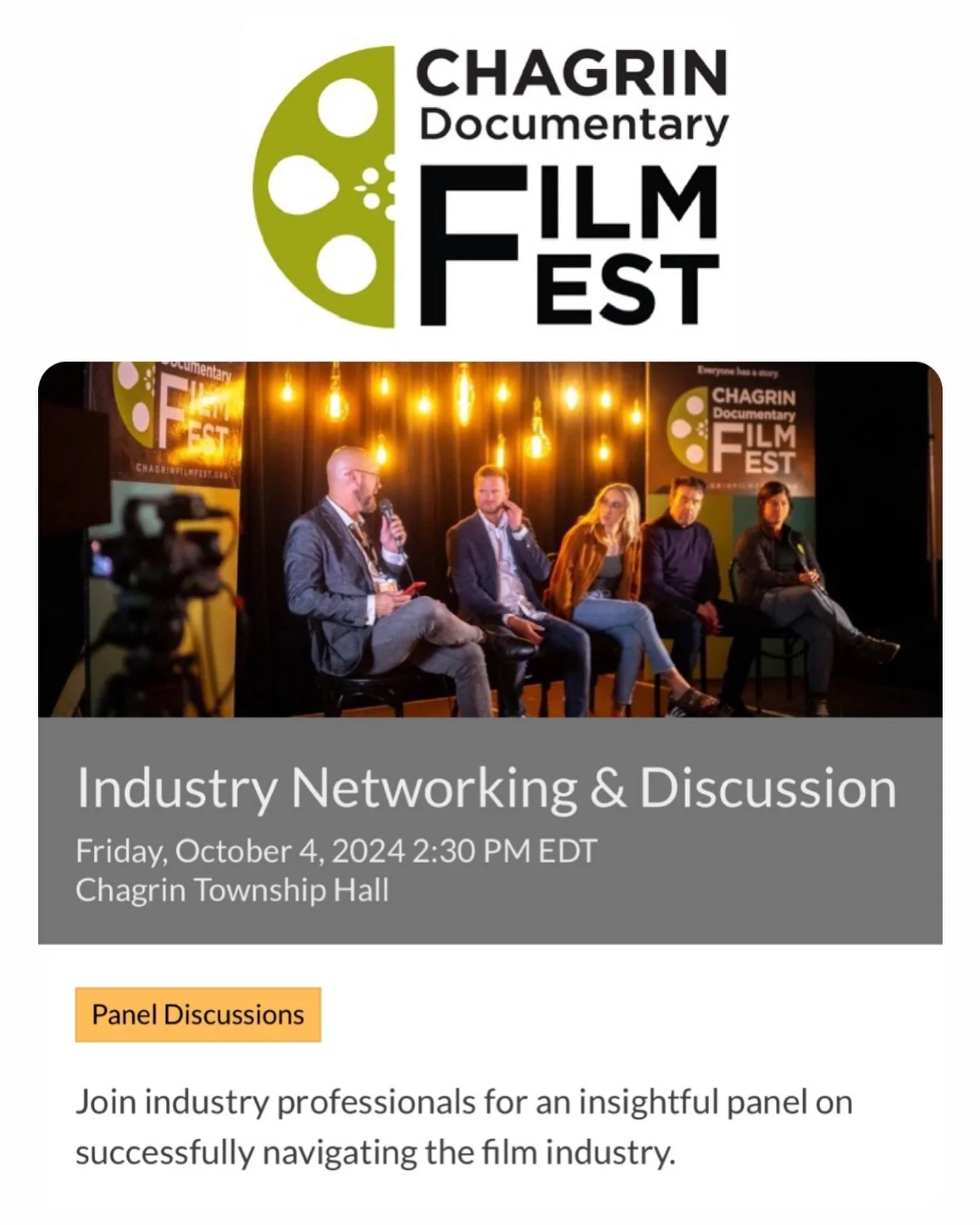 Get ready for a thought-provoking discussion at this @chagrinfilmfest panel tomorrow! I'm humbled to share my experiences and insights as an editor in the video and film industry. Appreciative of film director @matthewcollinswaldeck for recommending 