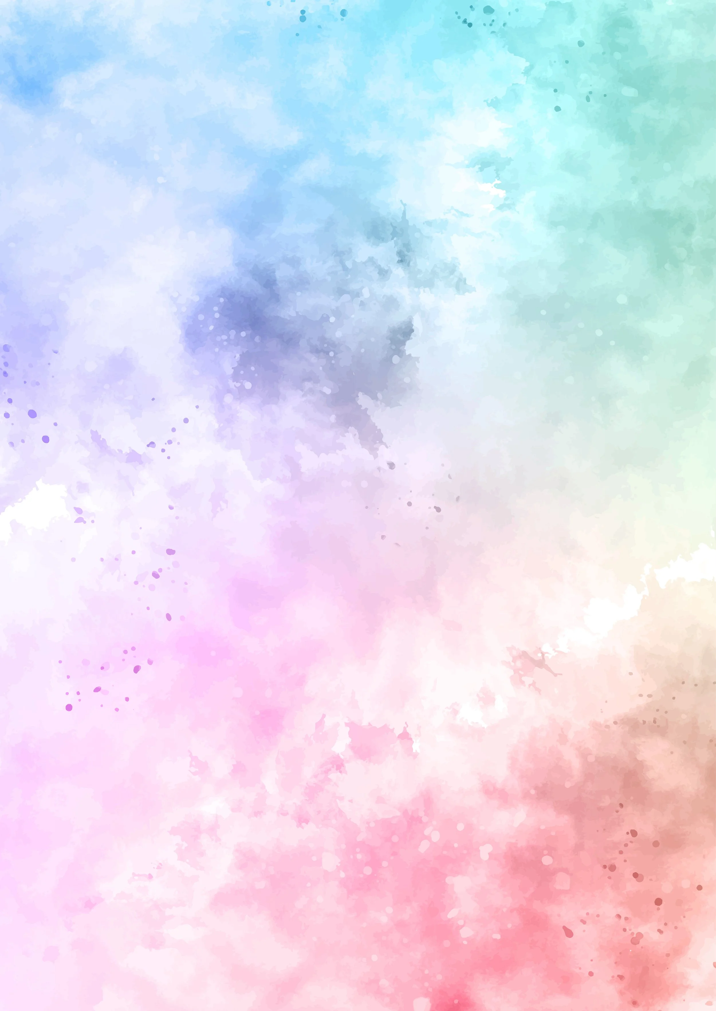 Rainbow watercolor splotches