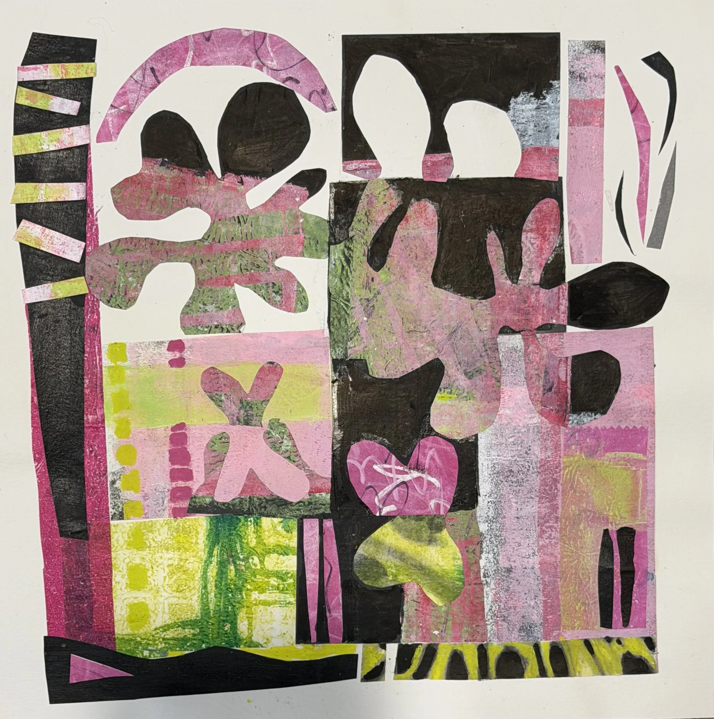 Enclosed Plaid, 4 Collage on paper