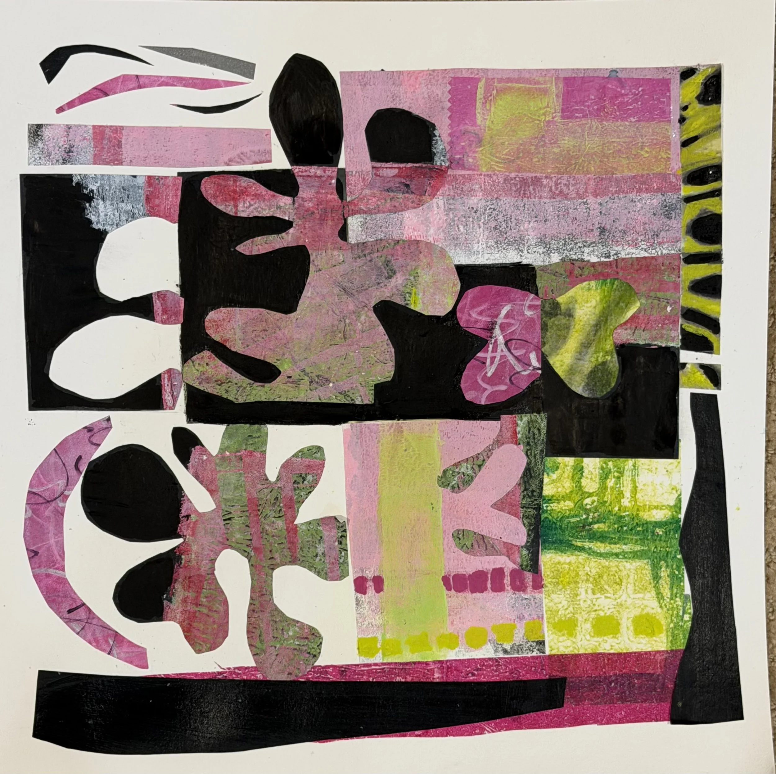 Enclosed Plaid. 3, Collage on Paper