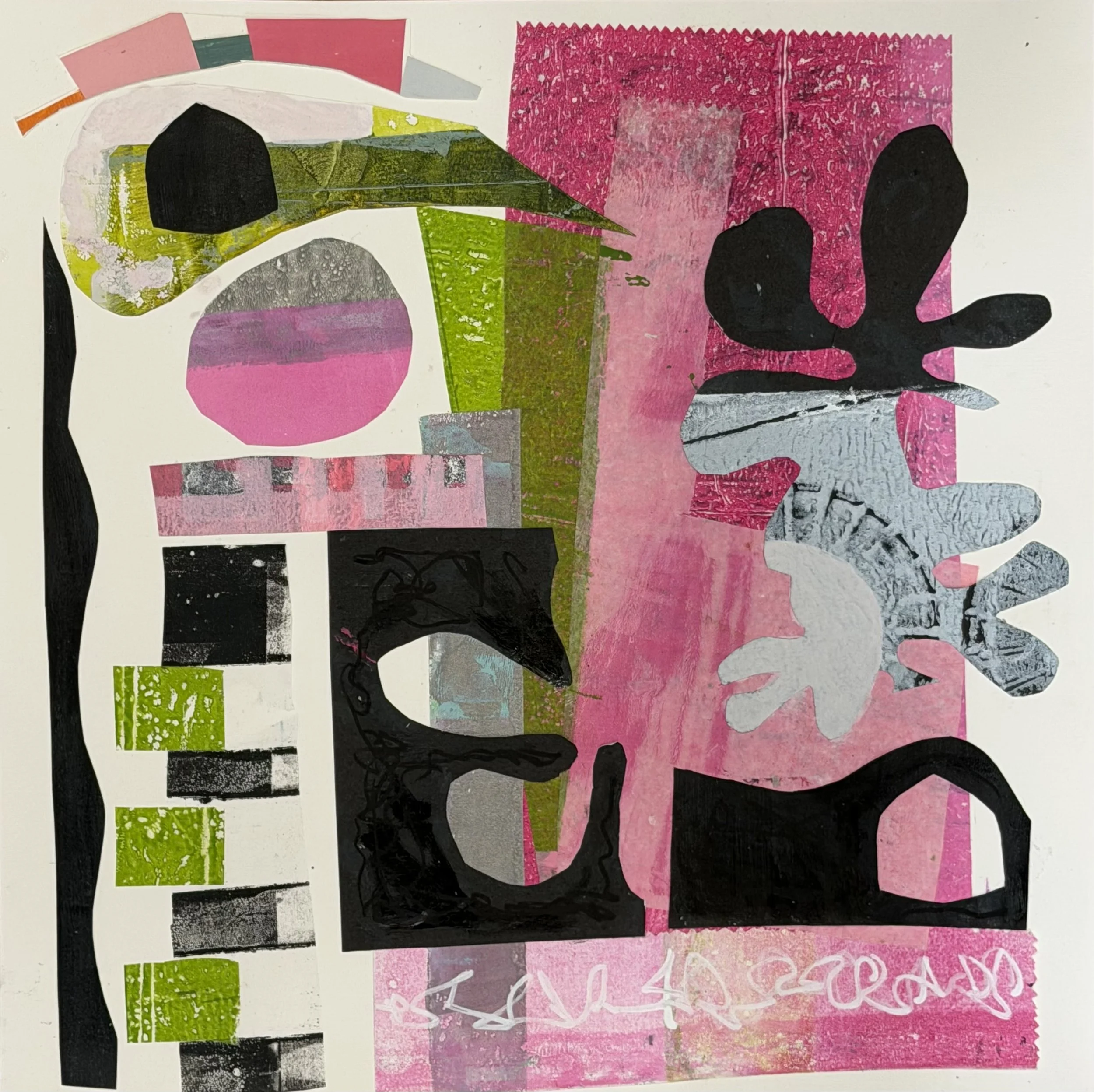 Enclosed Plaid., Collage on Paper