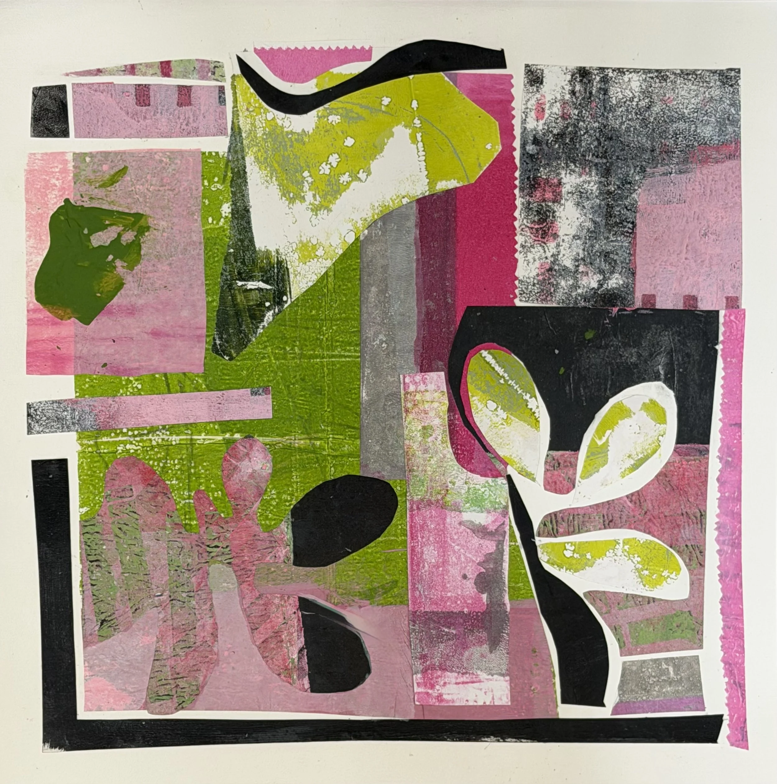 Enclosed Plaid 1, Collage on Paper