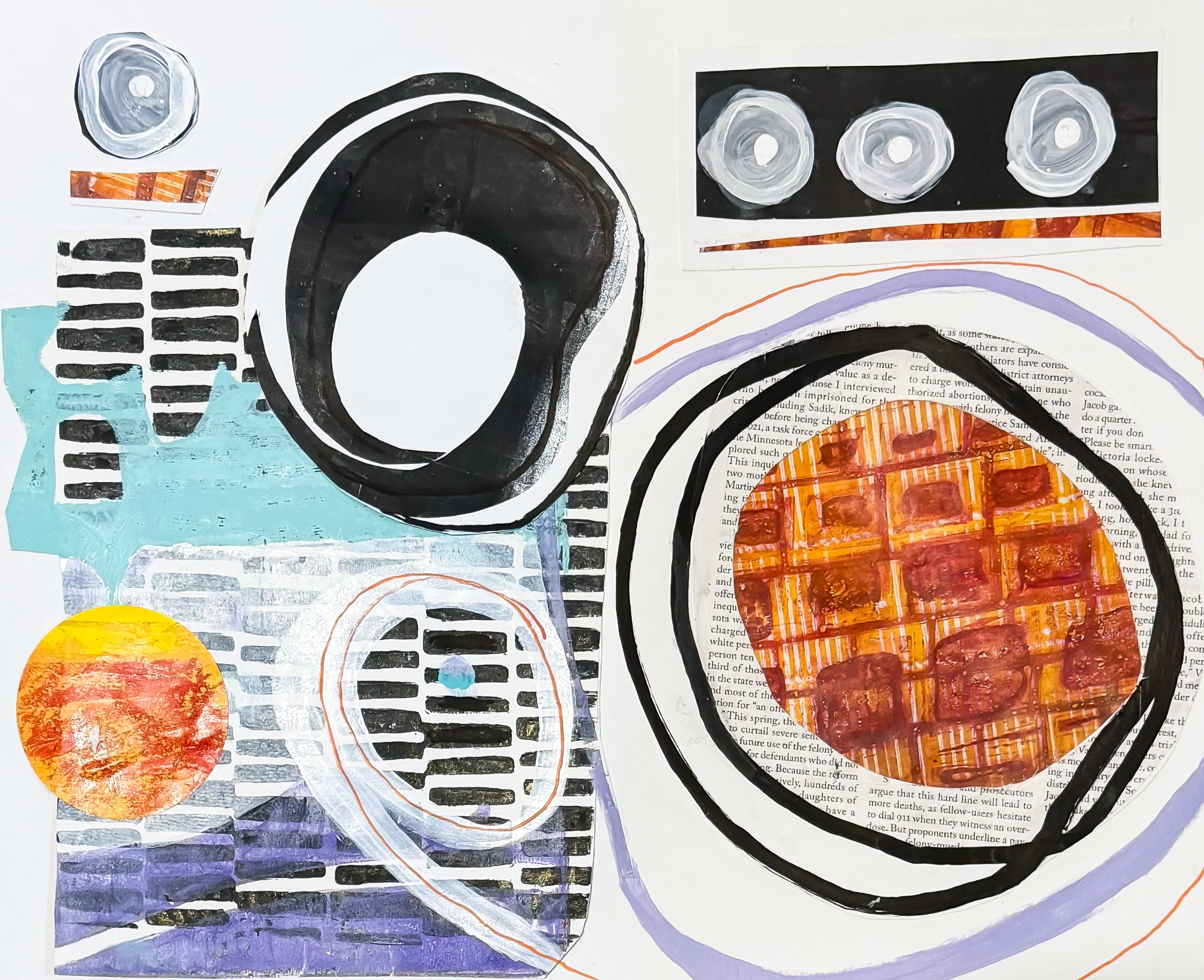 Poppin’, Mixed Media on Paper