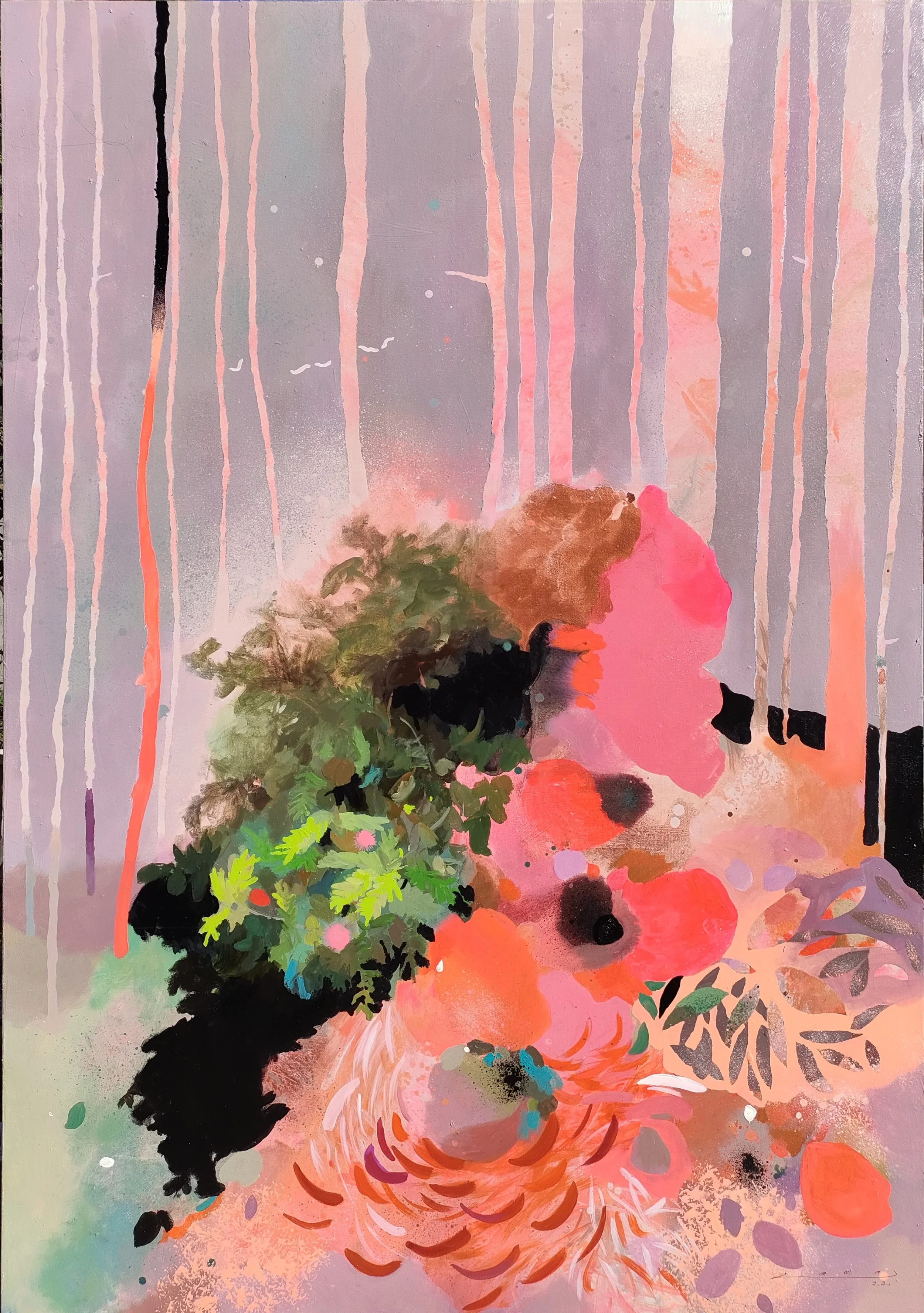  Ramadhyan P. 
 Memories of The Forest and Thicket 
 Acrylic on canvas 
  200 cm x 140 cm, 2022 