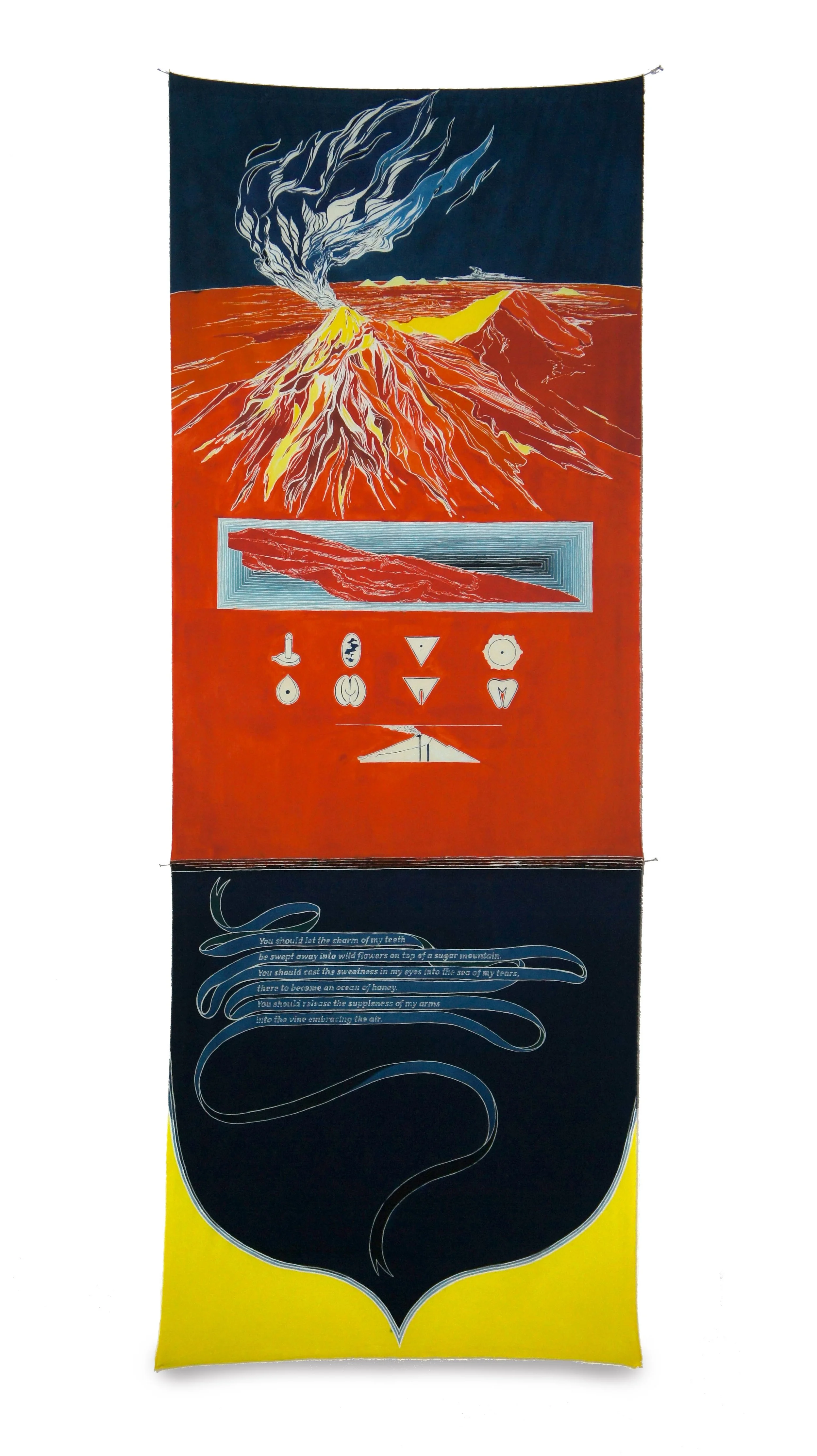  Batik No. 4 
 Batik on mori fabric 
 207 cm x 82 cm, 2017 