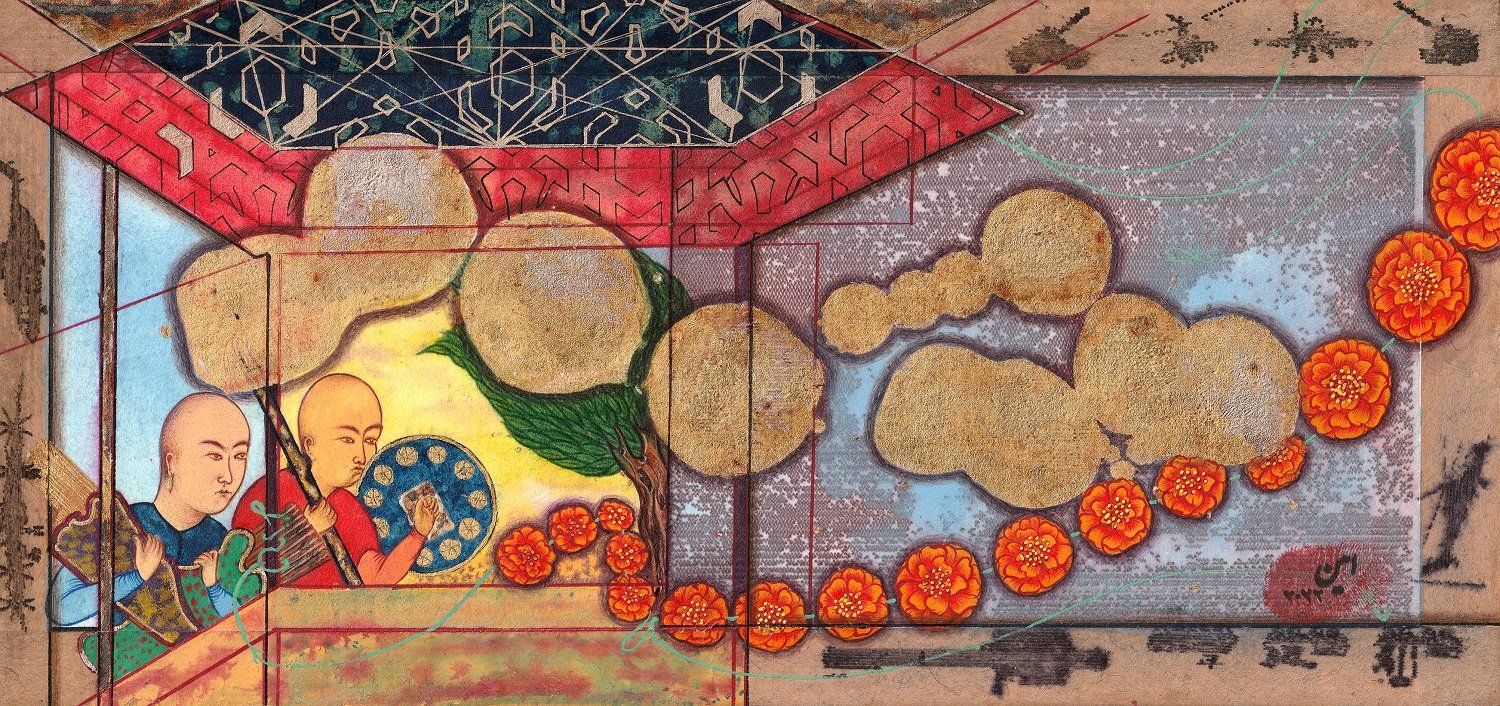  No One Sees What You See #7 
 Watercolor, Gouache, Gold, Silver on Fabriano Artistico paper 
 14 cm x 30 cm, 2022 