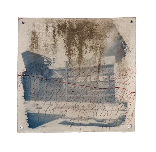  The Ground of Fire #18 
 Sterilized Volcanic Ash from the 2019 eruption of Mount Tangkuban Perahu, Marker, and Cyanotype on Hahnemühle Paper 
 30 cm x 40 cm, 2026 
