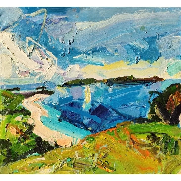  Green Hill Around The Beach 
 Acrylic on canvas 
 52 x 50 cm, 2021 