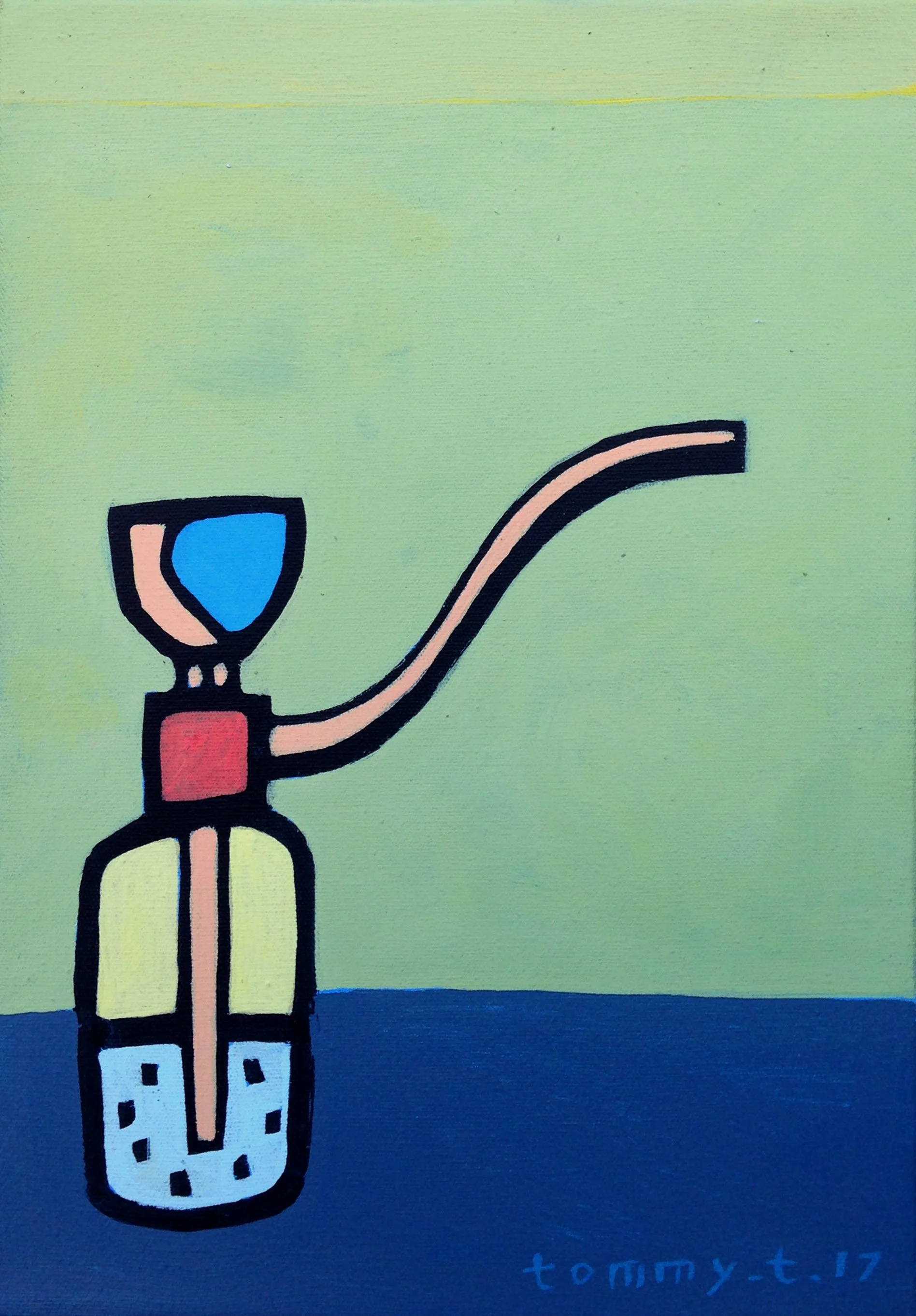  Water Bong 
 Acrylic on canvas 
 20 cm x 30 cm, 2017 