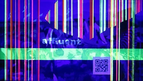  Tri Pandrong 
 Affluent (UV) 
 Acrylic on canvas 
 80 cm x 140 cm, 2022 