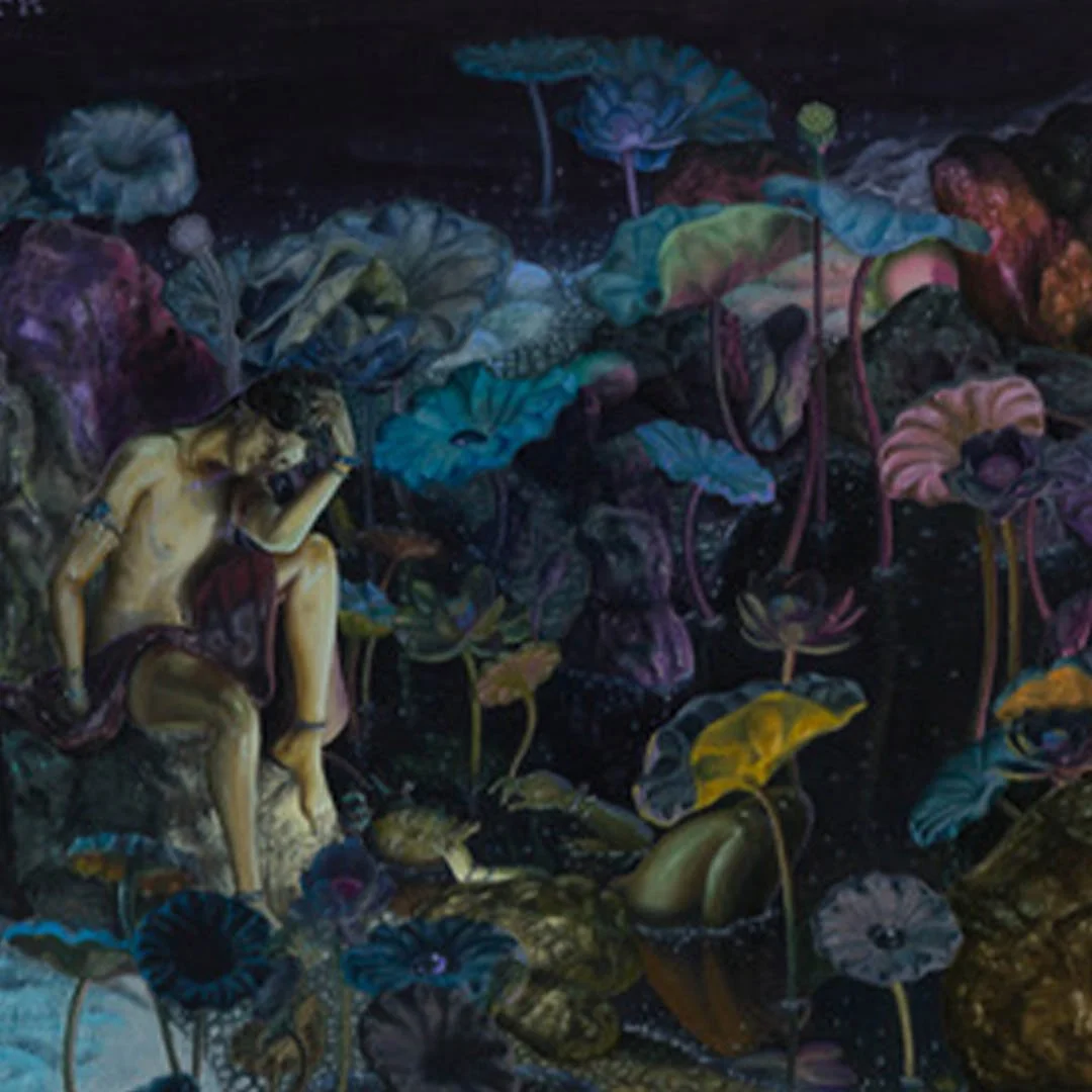  Samuel Quinteros 
 Lotus Jewel Garden 
 Oil on linen 
 2020 
