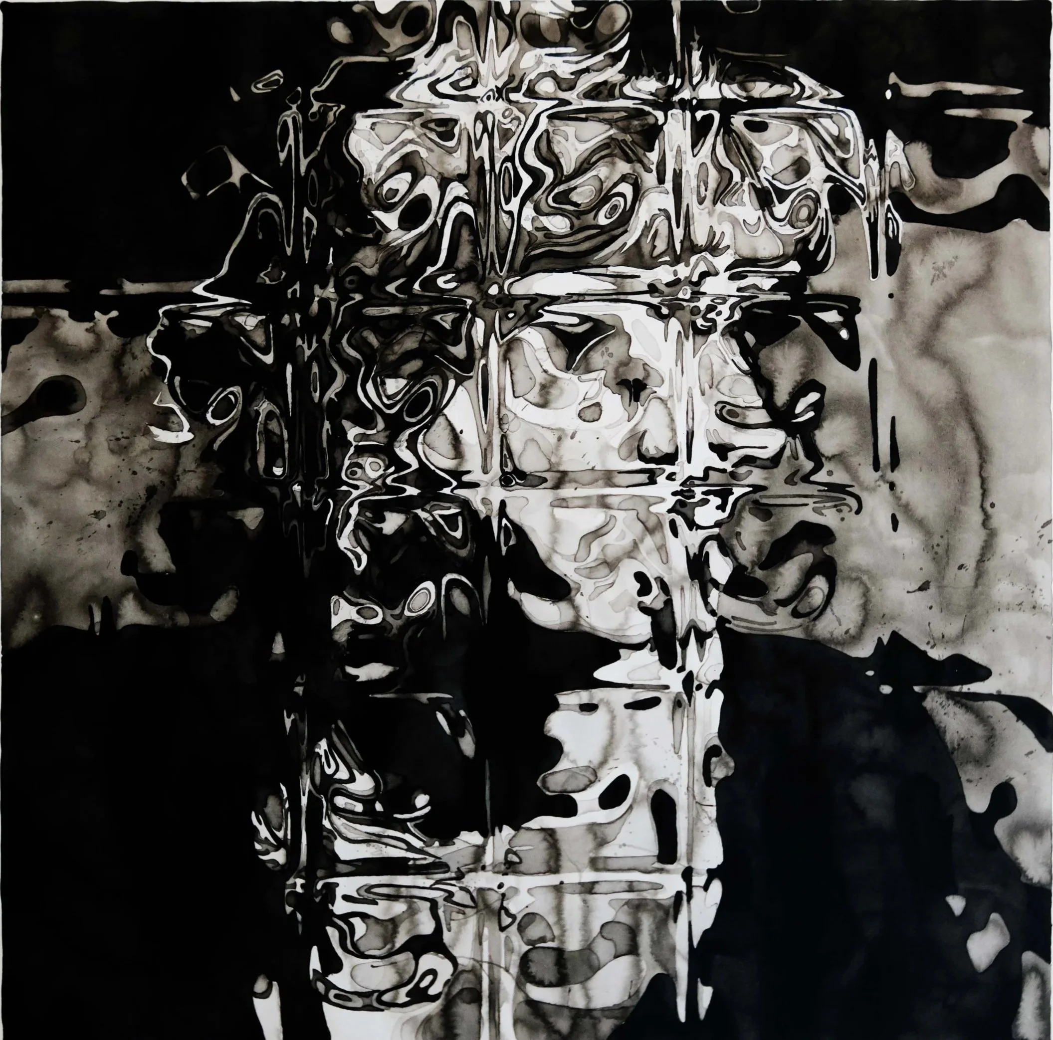  Unfixed Point 
 Ink on paper 
 120 cm x 130 cm, 2019 