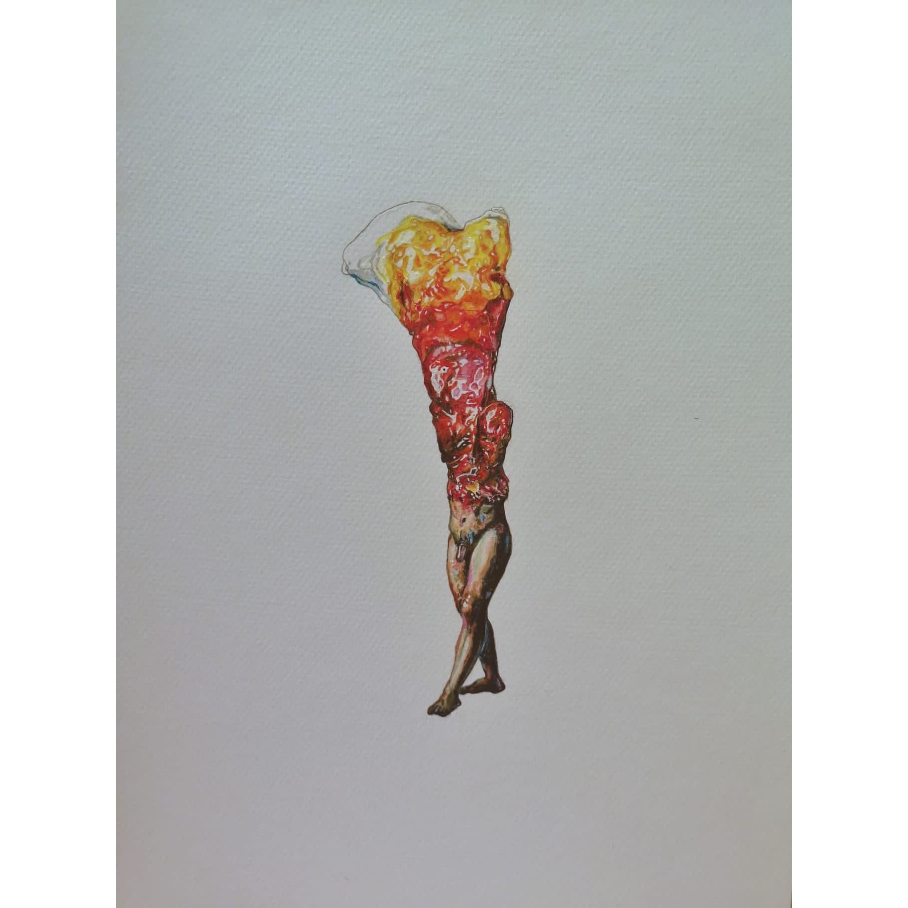  Celibate Fish and Fast-Growing Mushrooms #14 
 Watercolour and coloured pencil on paper 
 35 x 43 cm, 2022 