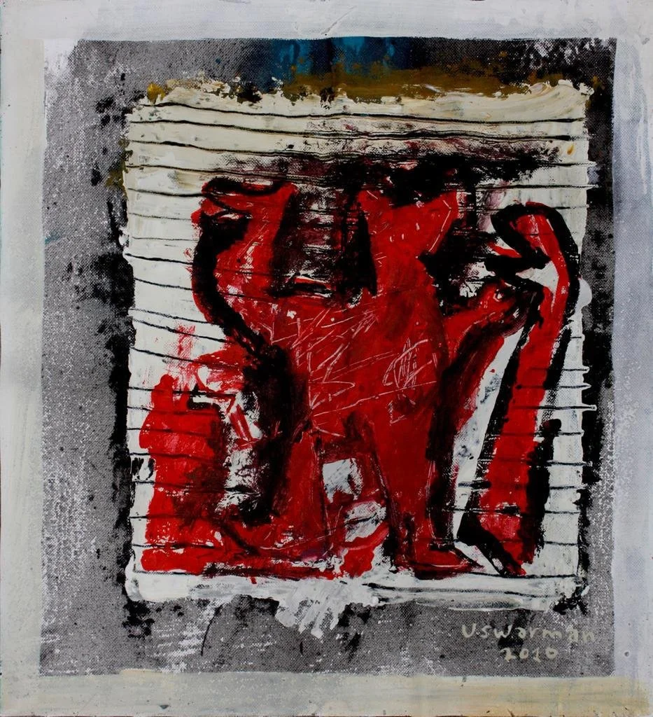  Figur Merah 
 Acrylic on canvas 
 50 cm x 47 cm, 2010 