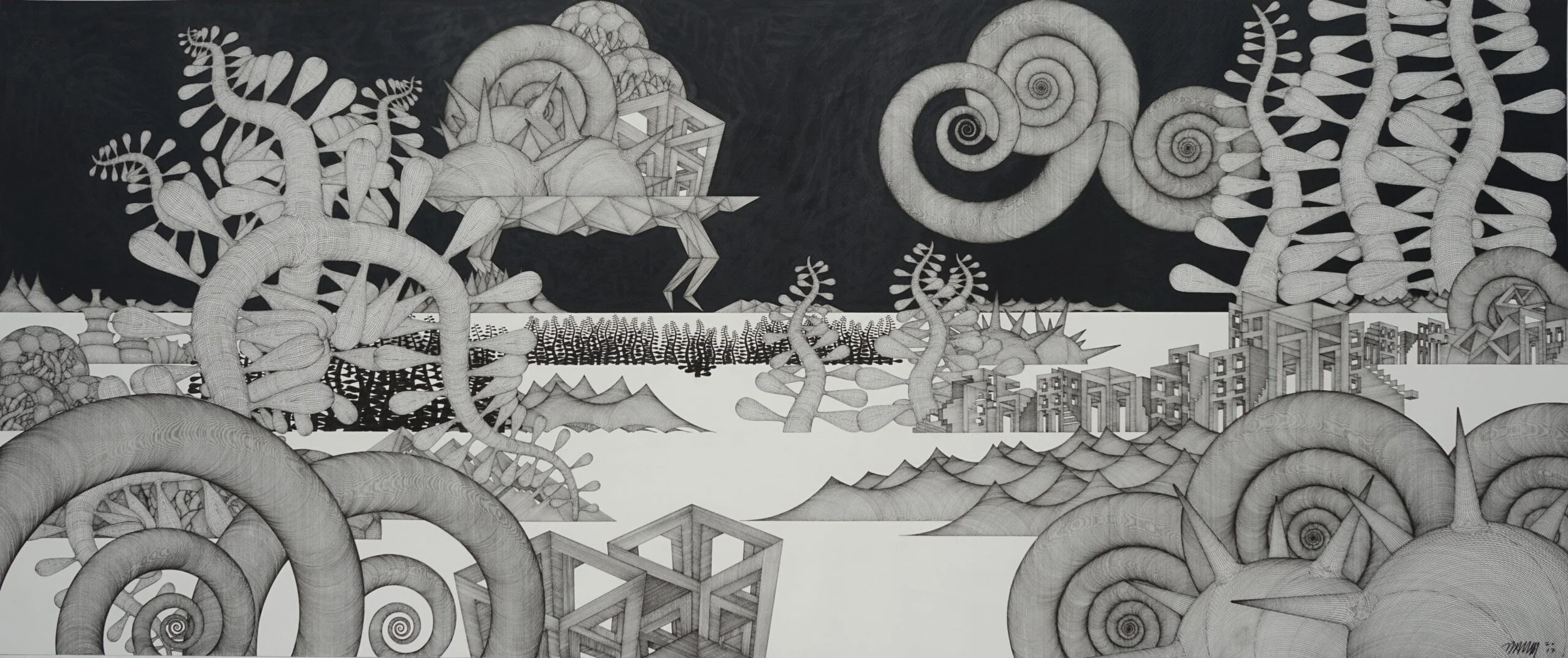  Journey to Nowhere #34 
 Pen on paper 
 2017 