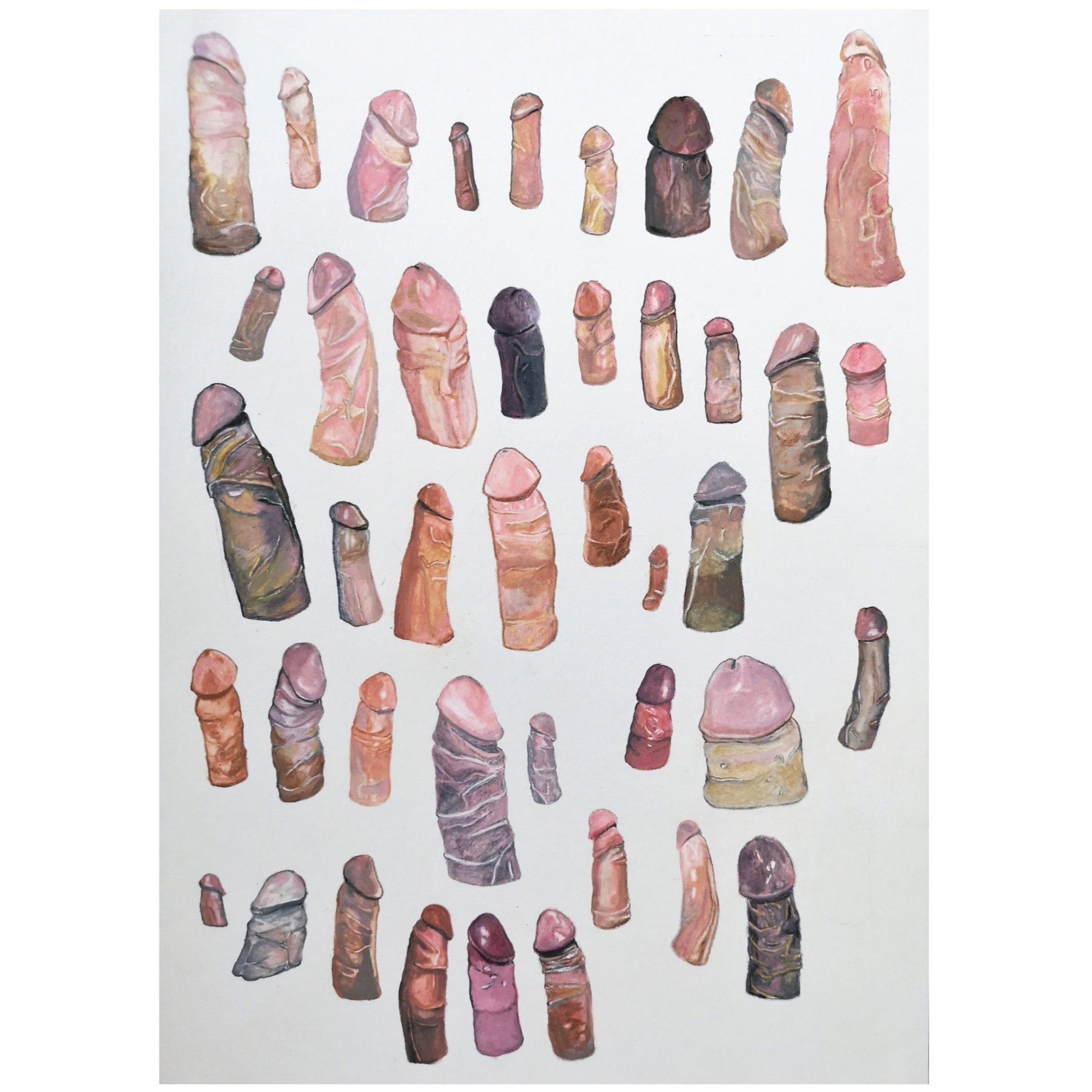  Just Because 
 Watercolour and coloured pencil on paper 
 35 x 43 cm, 2018 
