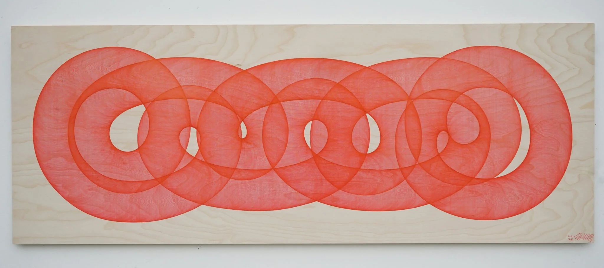  Universe 7240302-166 
 Pen on birchwood panel 
 116 x 43,5 cm, 2024 