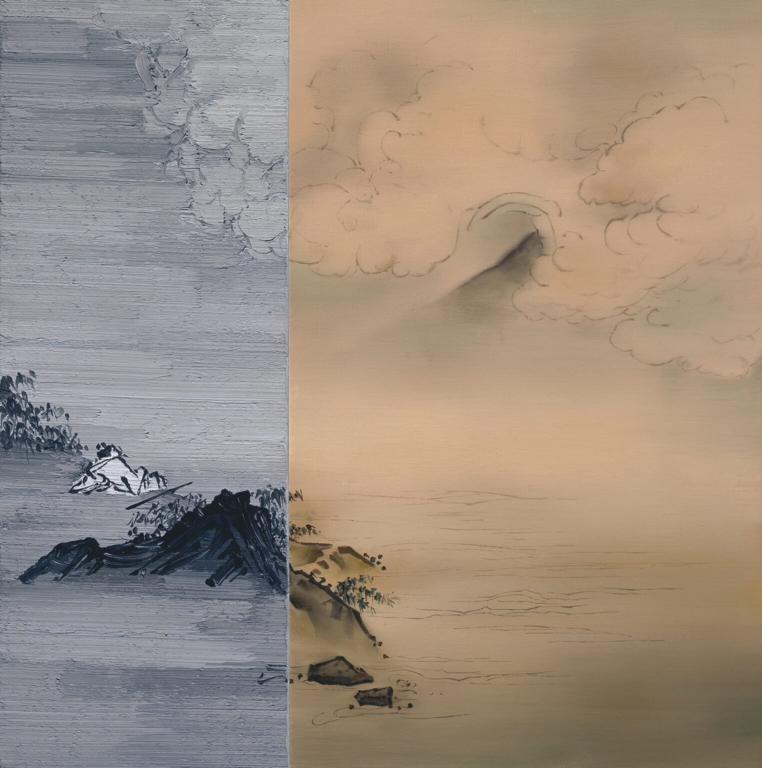 Sitting For The Cloud 
 Oil on canvas 
 80 x 80 cm, 2014 