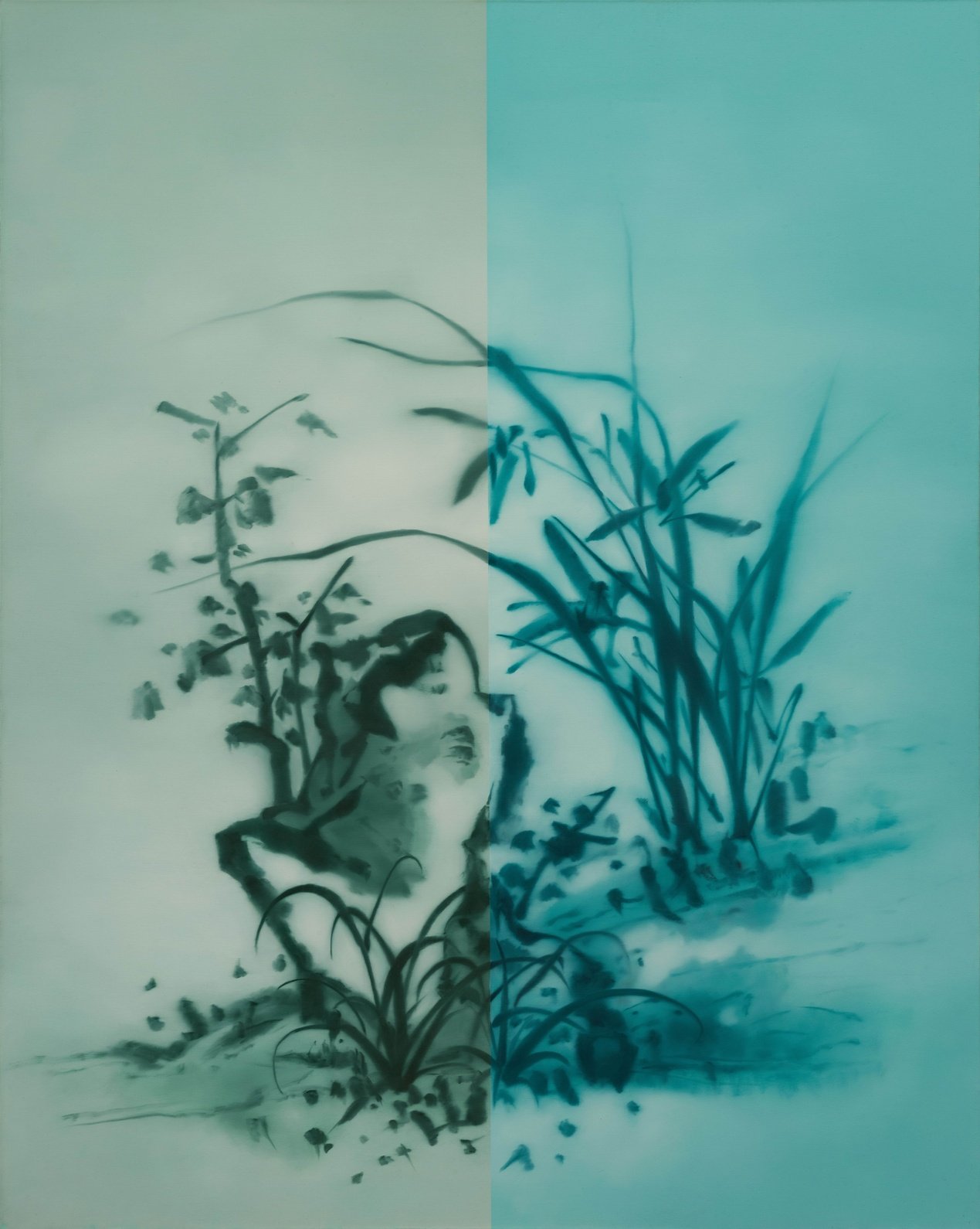  Bamboo and Orchids 
 Oil on canvas 
 200 x 250 cm, 2008 