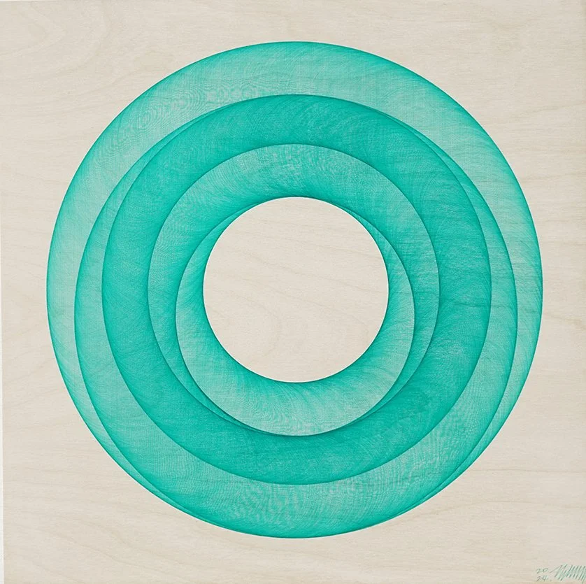  Space #163 
 Pen on birchwood panel 
 48 x 48 cm, 2024 