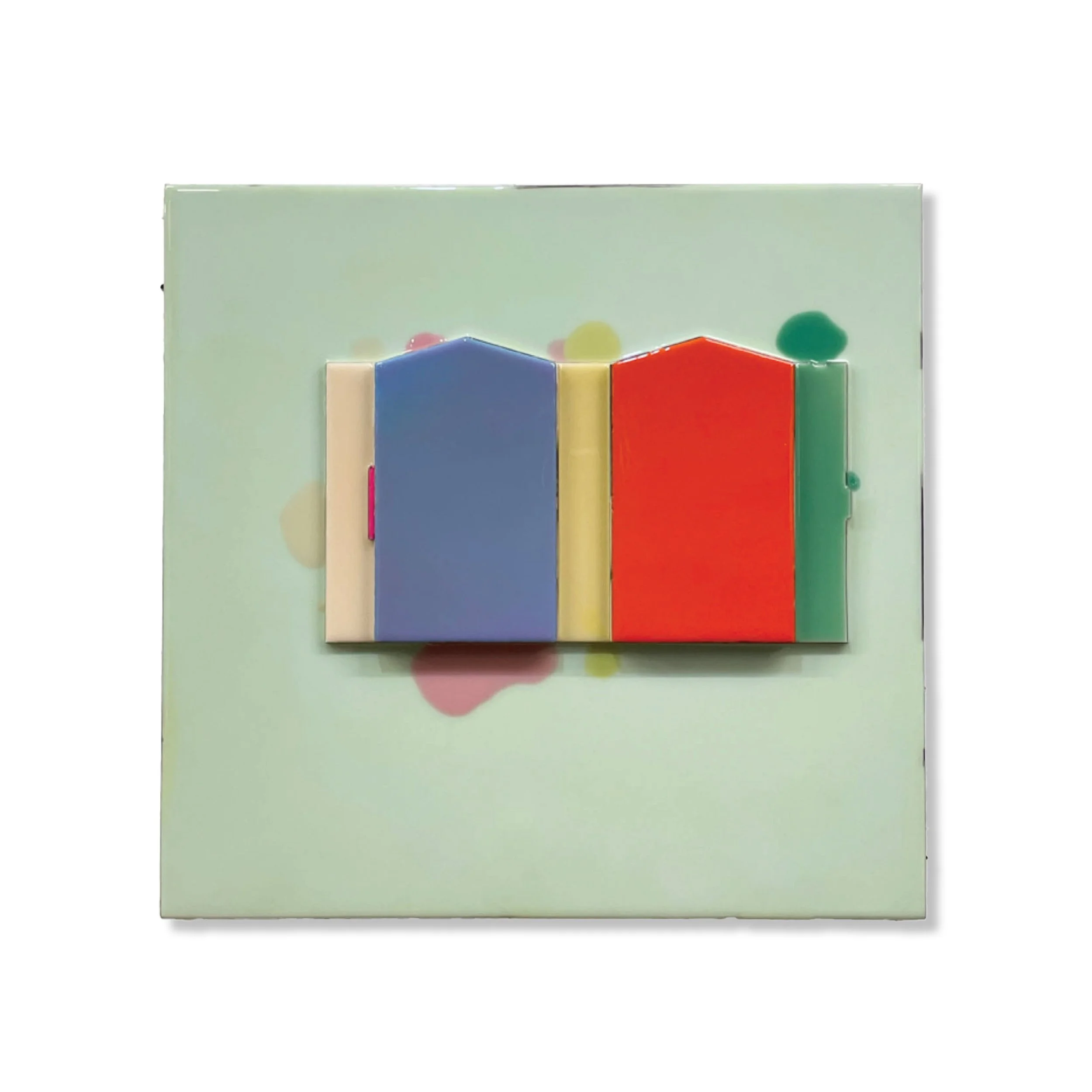  Jihyun Park 
 Thompson #196 
 Wood, steel, pigment and resin 
 38.8cm x 40.2cm, 2024 