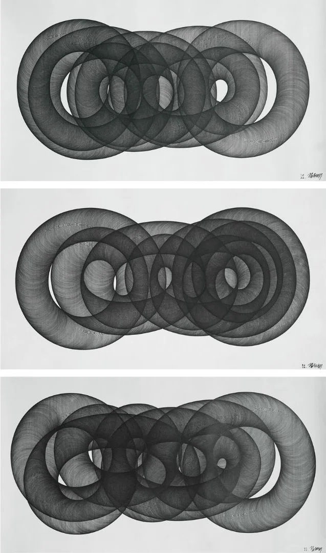  Universe #112, #113, #114 
 Pen on paper 
 2022 