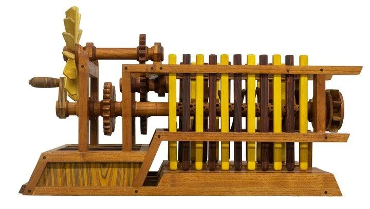  M Fauzul Kiram 
 Give and Take 
 Wood, transparent acrylic, plywood 
 80 cm x 50 cm x 45 cm, 2023 