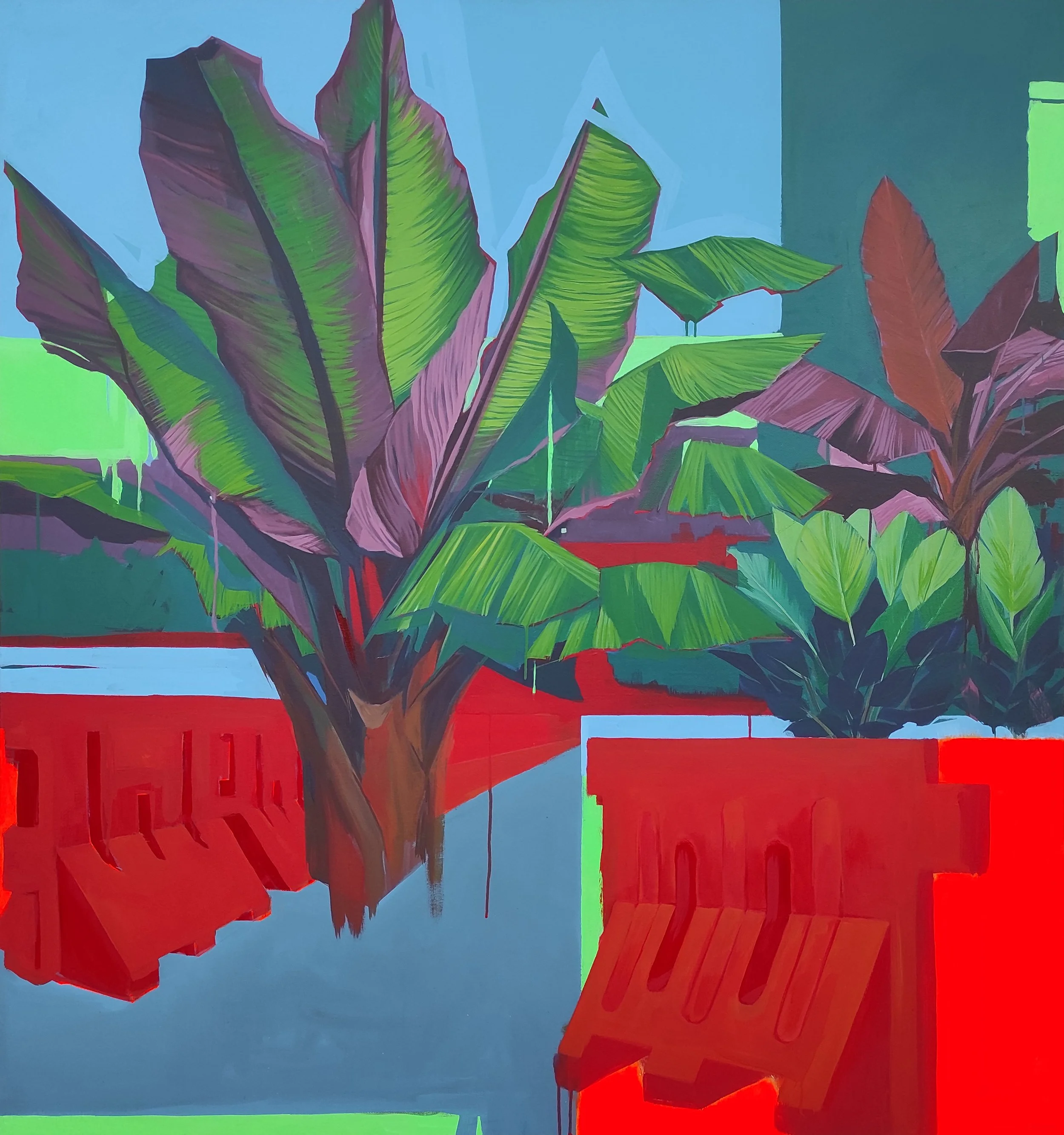  Acros The Road #1 
 Acrylic on canvas 
 140 cm x 130 cm, 2022 