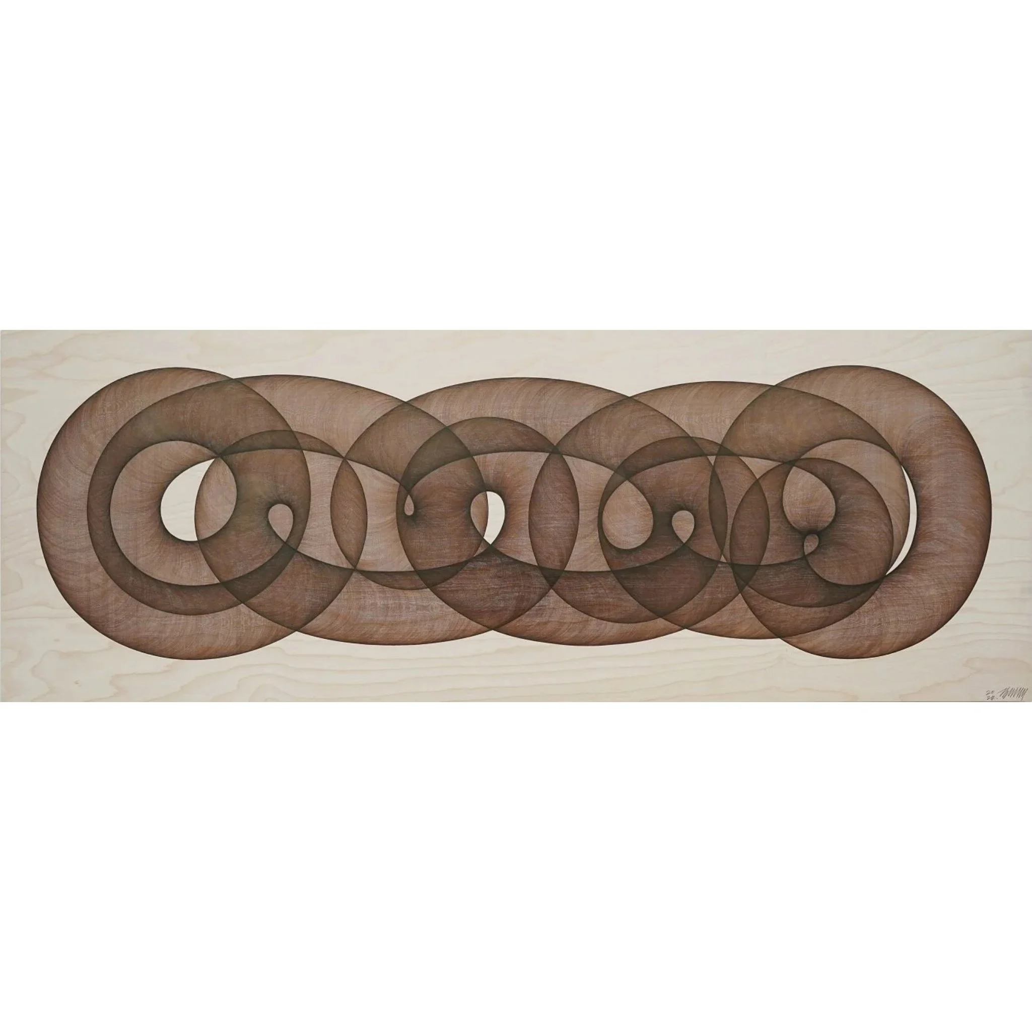  Universe 8240323 -168 
 Pen on birchwood panel 
 116 x 42 cm, 2024 