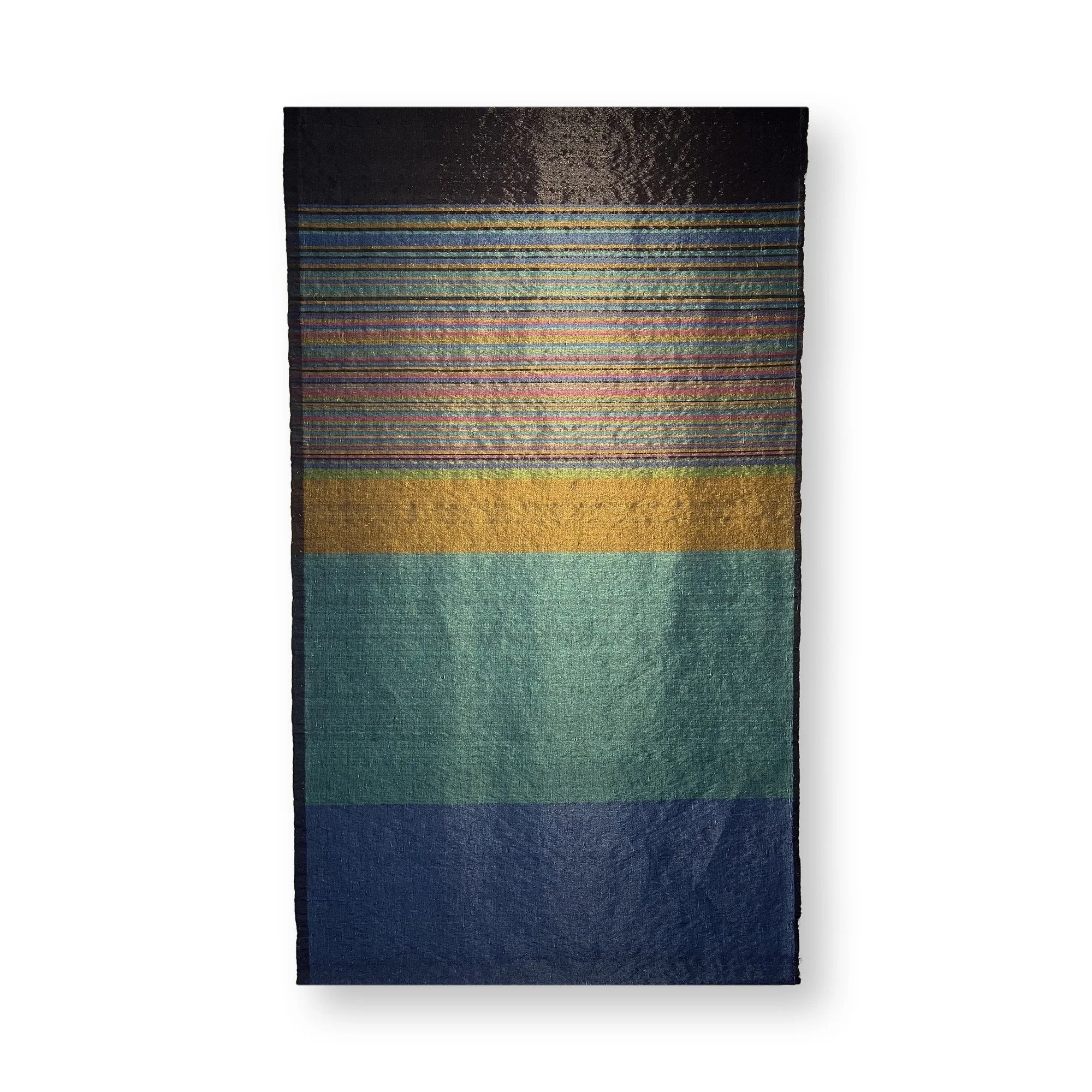  Ari Bayuaji  
 September Light 
 Woven plastic and cotton threads 
 103cm x 185cm, 2022 