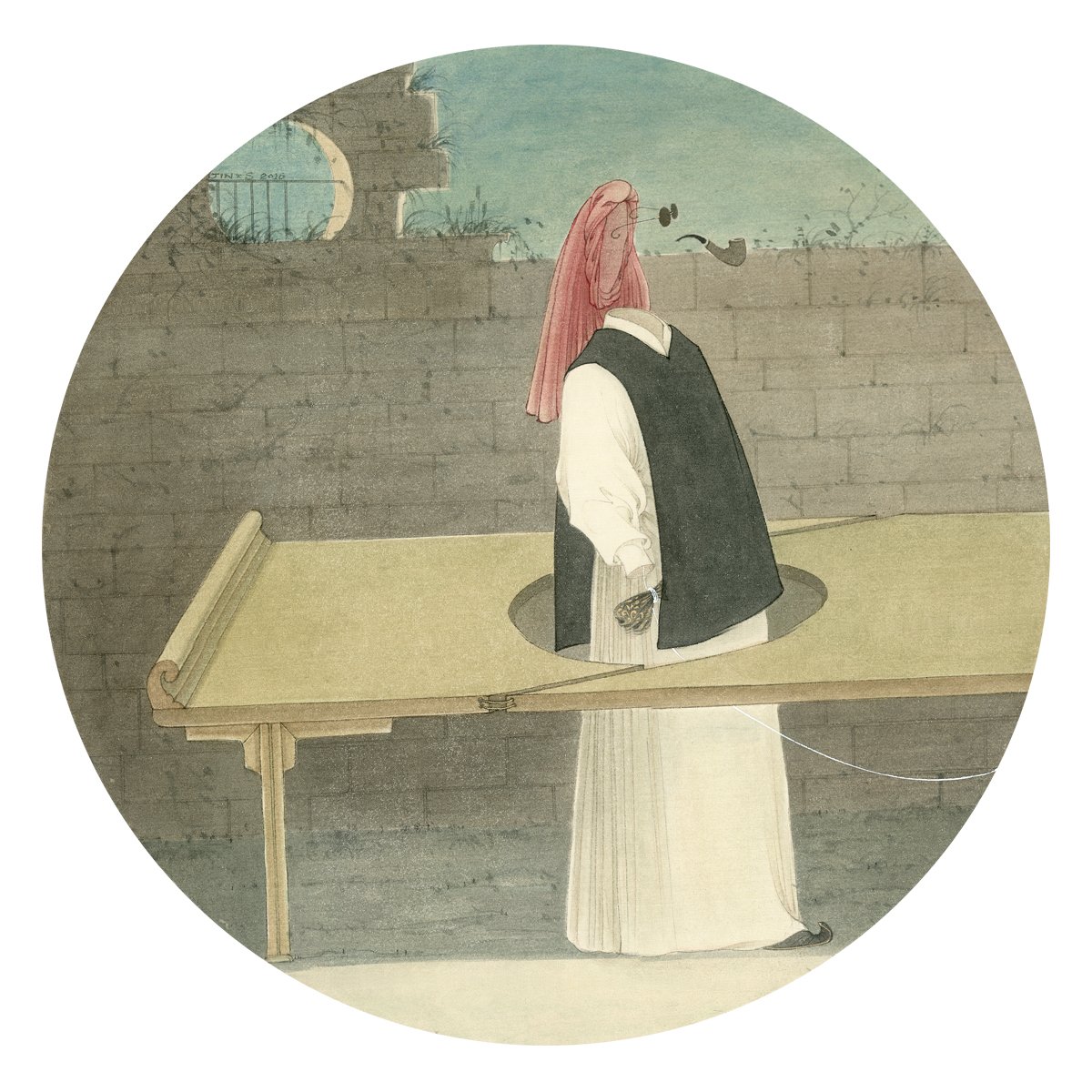  Prediction of Hieronymus Bosch 1 
 Digital Print on Paper 
 45 cm (diameter), 2018 