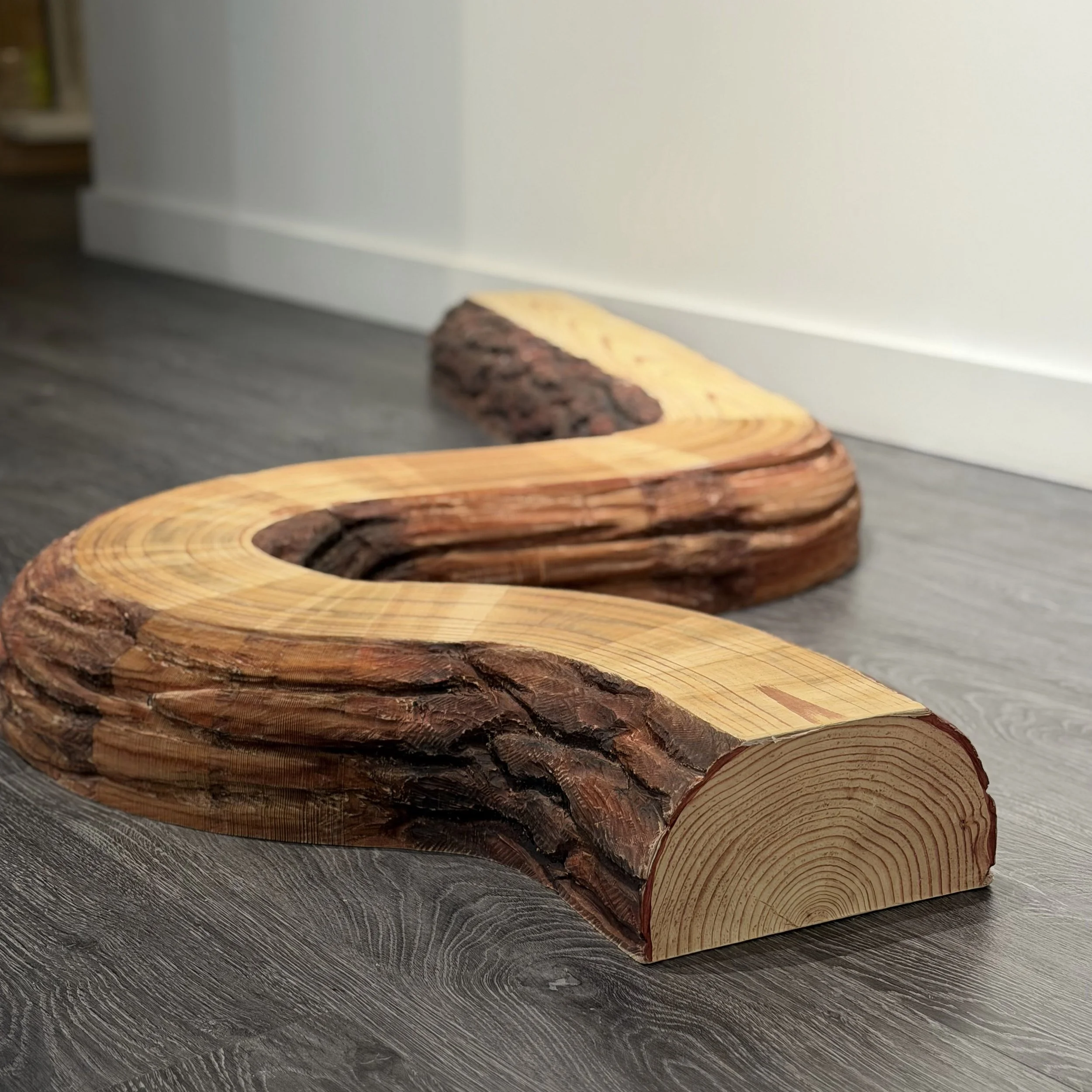  Natural series – wood 
 paper, paint, and glue 
 120 x 22 x 12cm, 2021-2024 