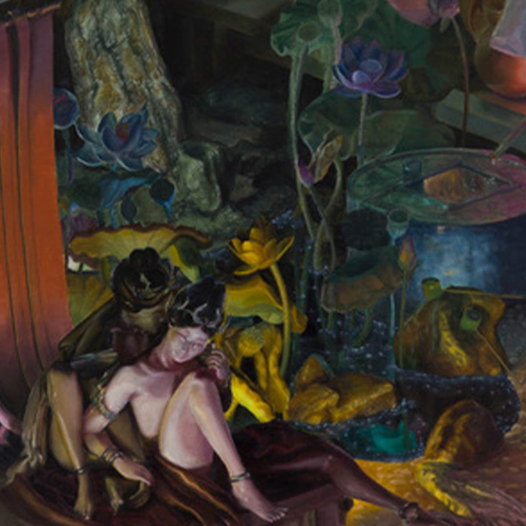  Samuel Quinteros 
 Interior Garden II 
 Oil on linen 
 2020 