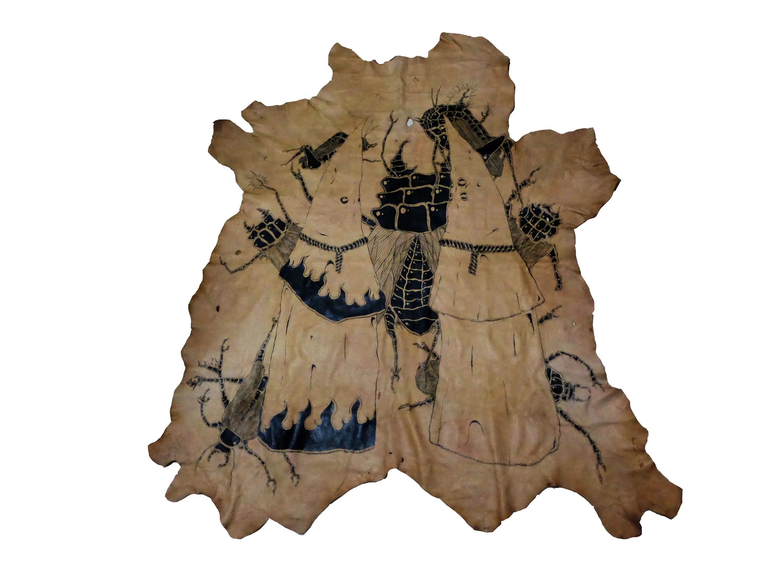  Arsa Tungga Garuda 
 Crucial Supreme #1 
 Ink on leather 
 195 cm x 155 cm, 2017 