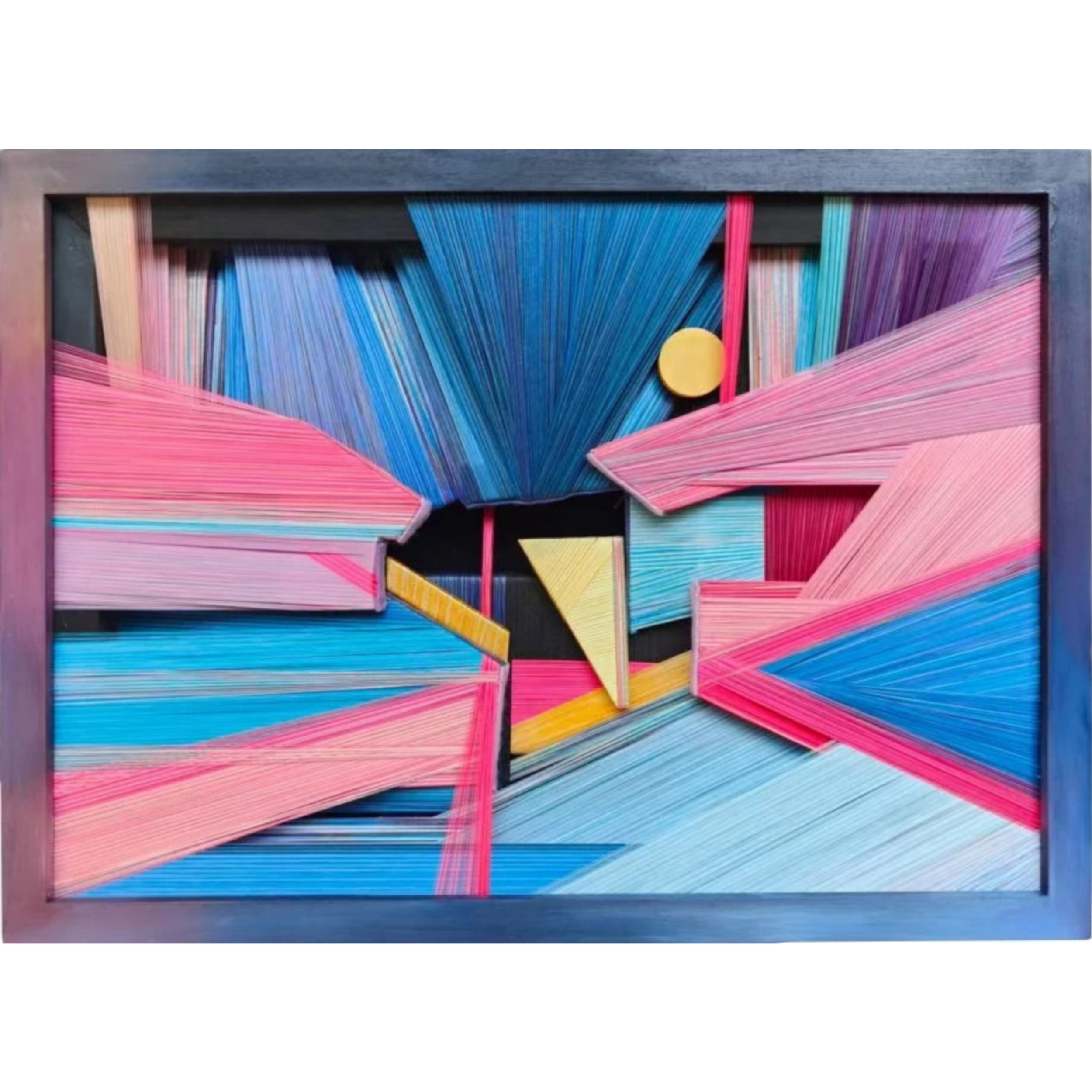  Lyrical Fragments 
 Mixed fibre materials 
 54cm x 74cm (framed), 2025 