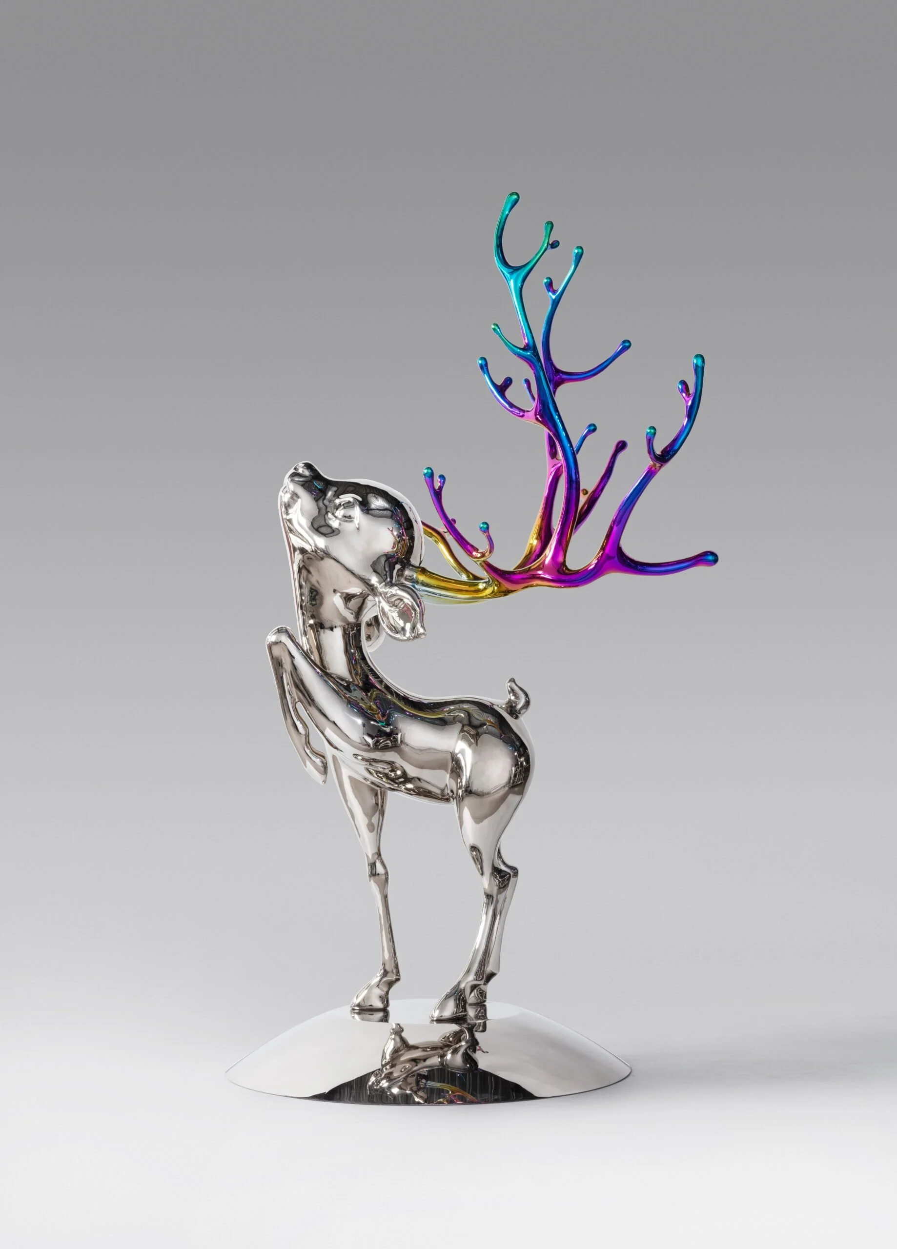  Rebirth – Deer 
 Stainless steel 
 38 x 29 x 61 cm, 2021 