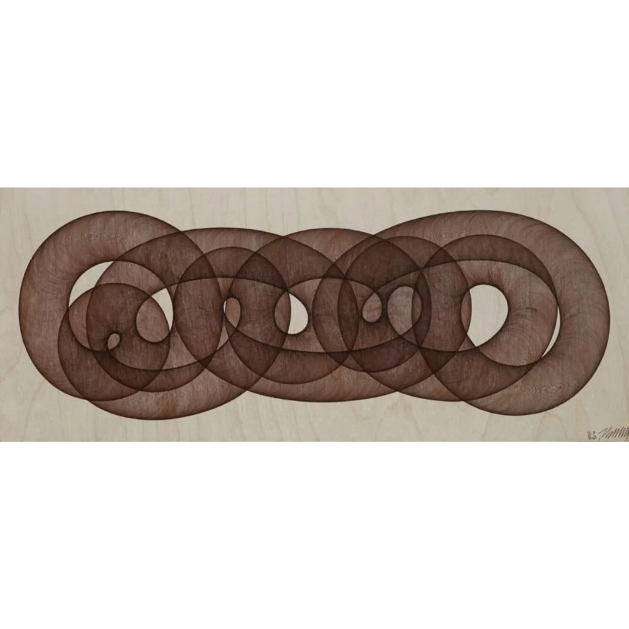  Space 7 #161 
 Pen on birchwood panel 
 585 x 24 cm, 2024 