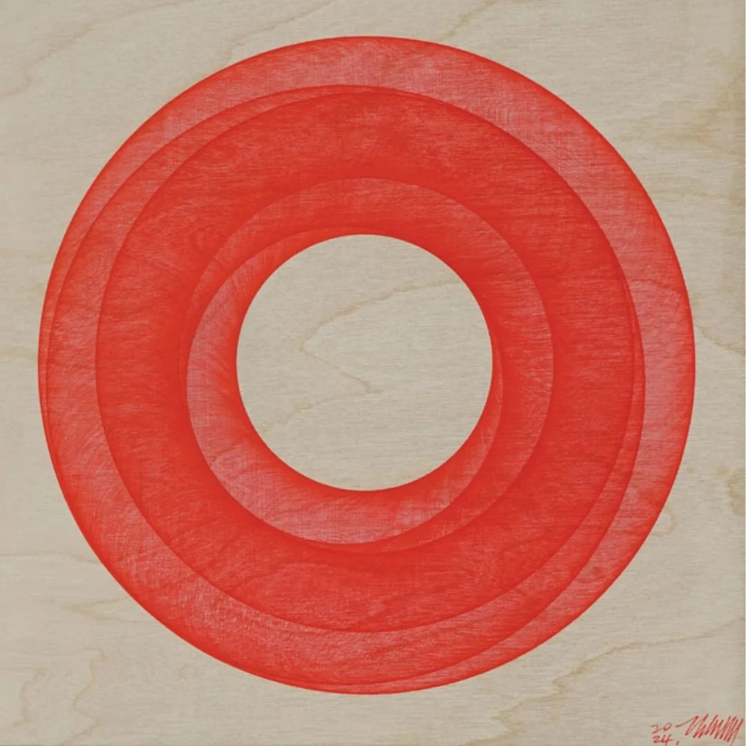  Space #162 
 Pen on birchwood panel 
 2024 