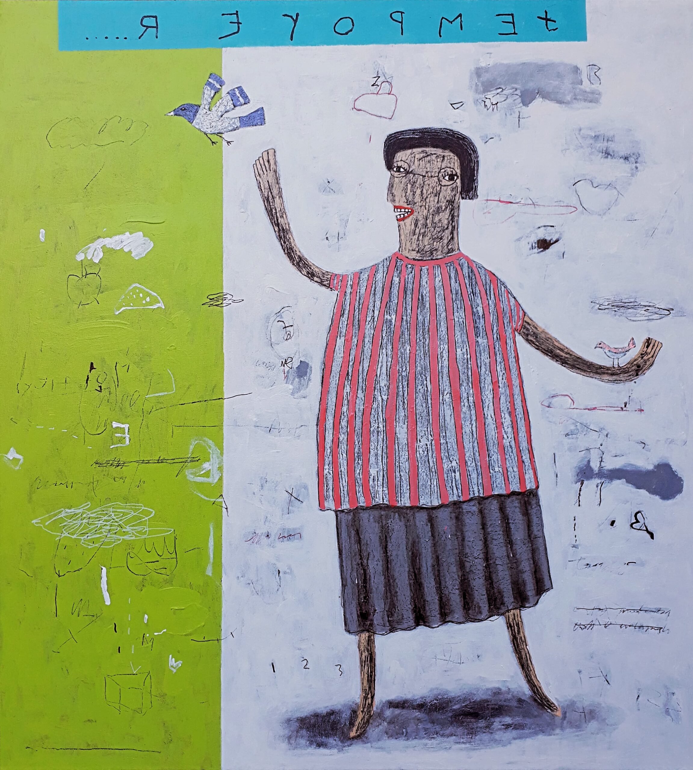  TEMPORER 
 Acrylic Marker on canvas 
 2024 